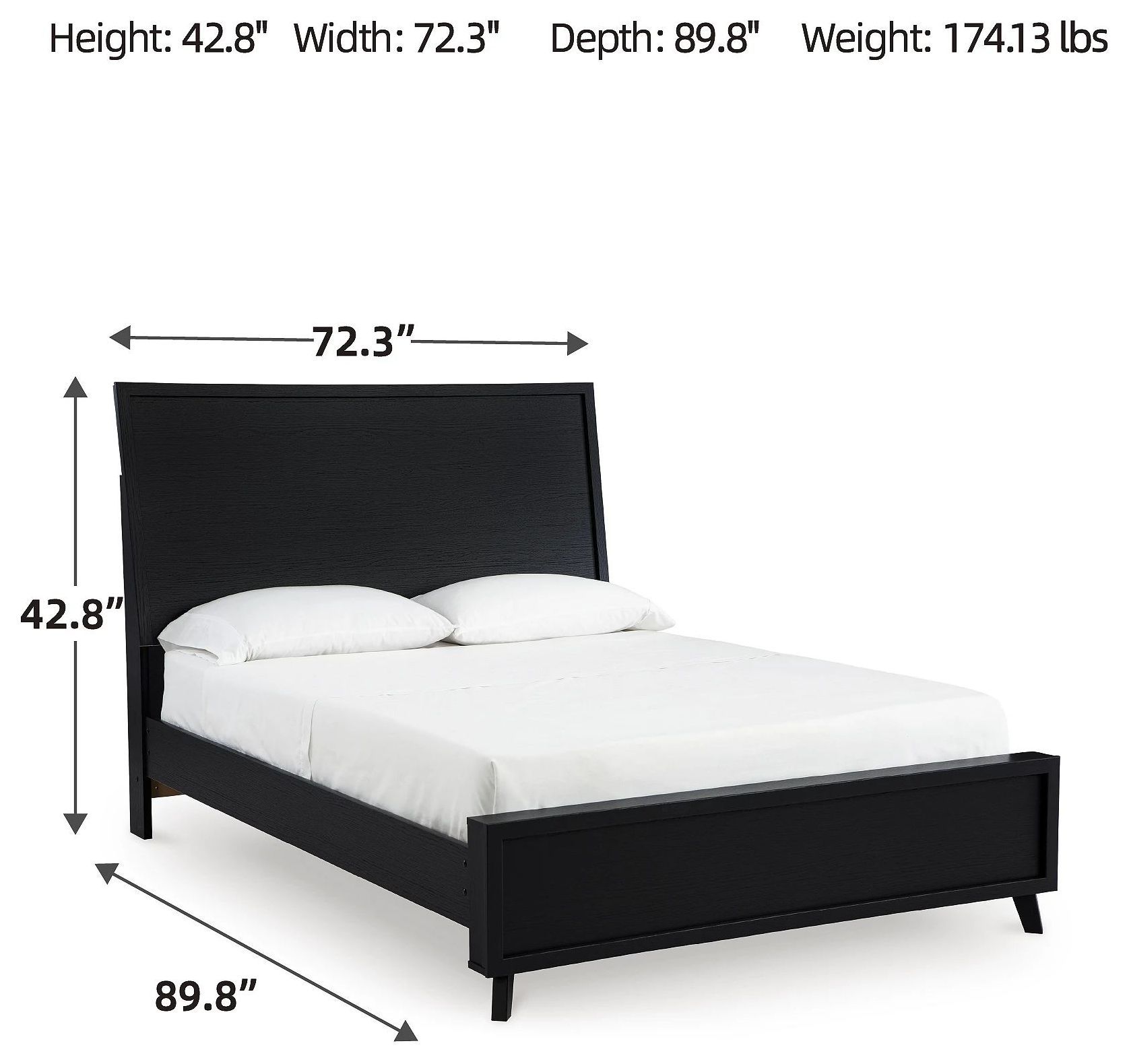 Danziar Black Queen Panel Bed