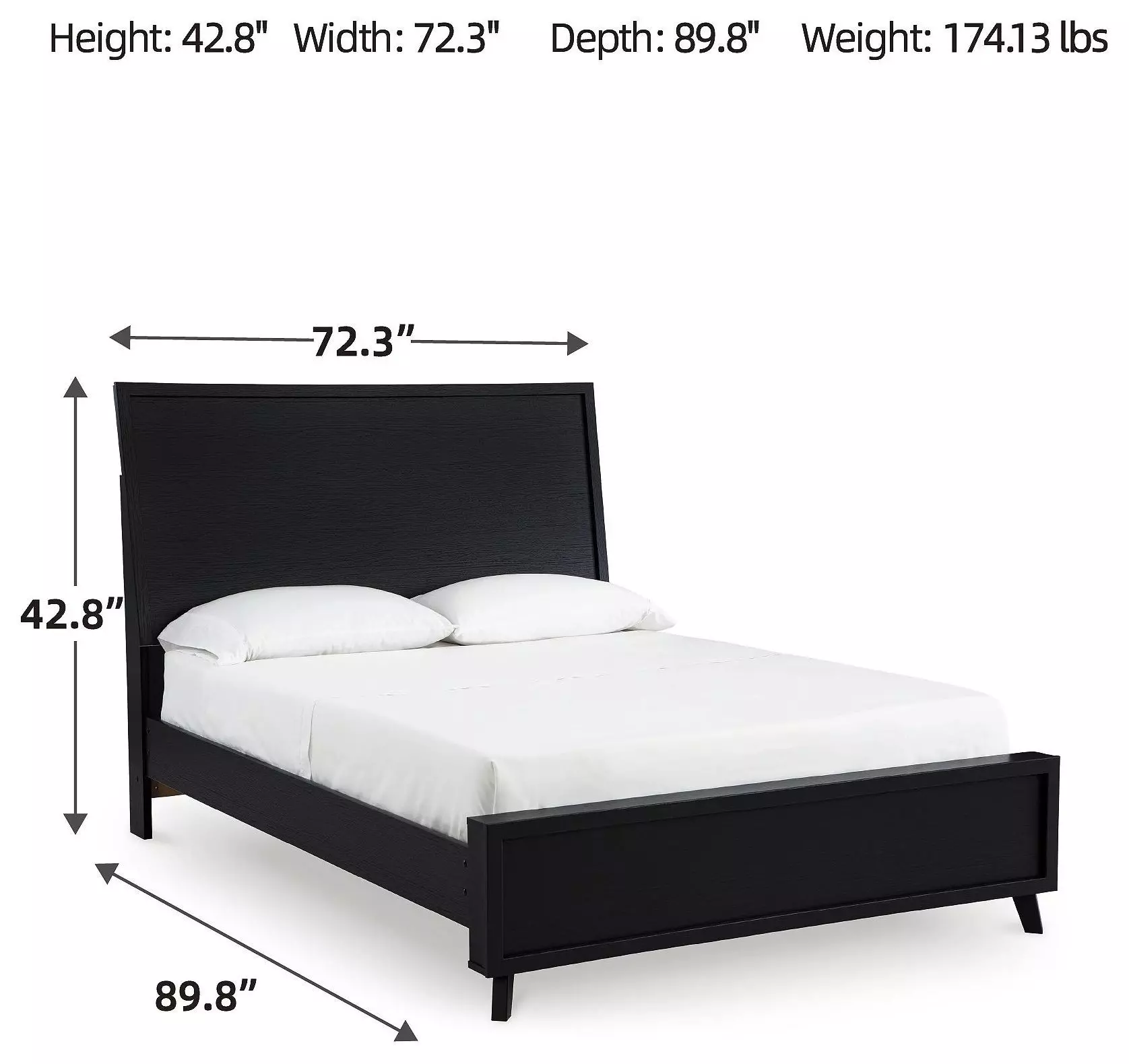 Danziar Black Queen Panel Bed