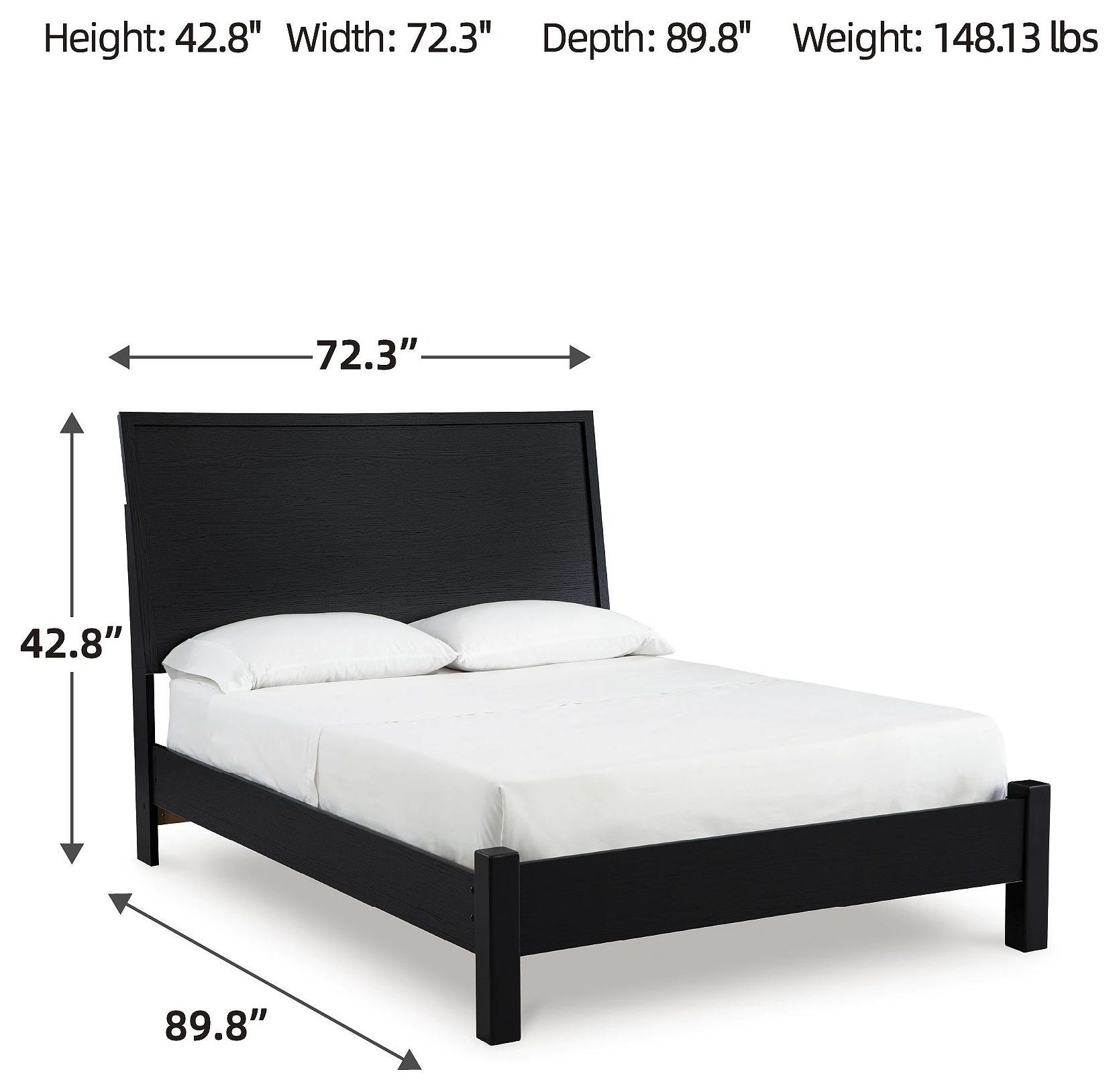 Danziar Black Queen Platform Bed