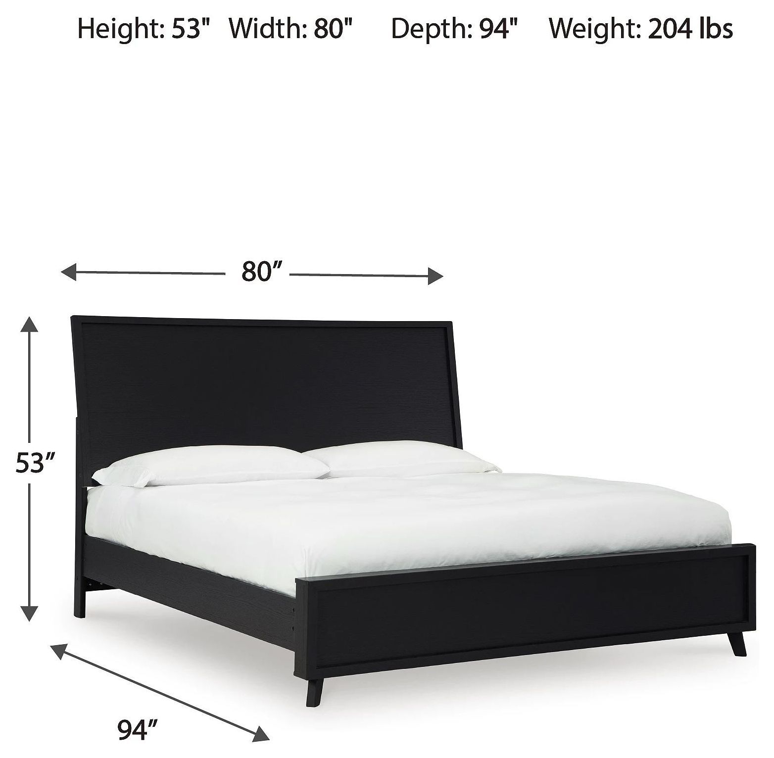 Danziar Black King Panel Bed