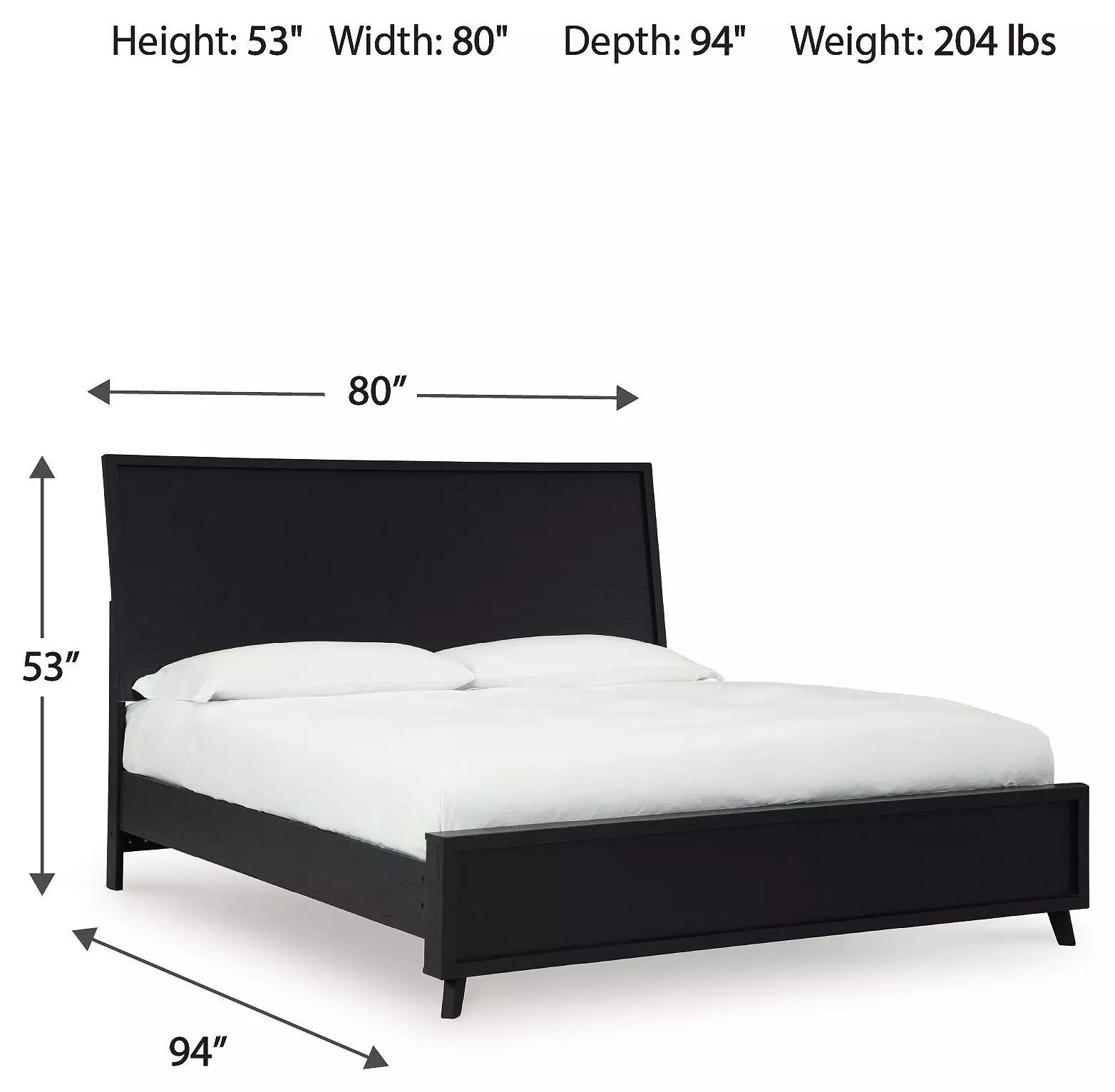 Danziar Black King Panel Bed