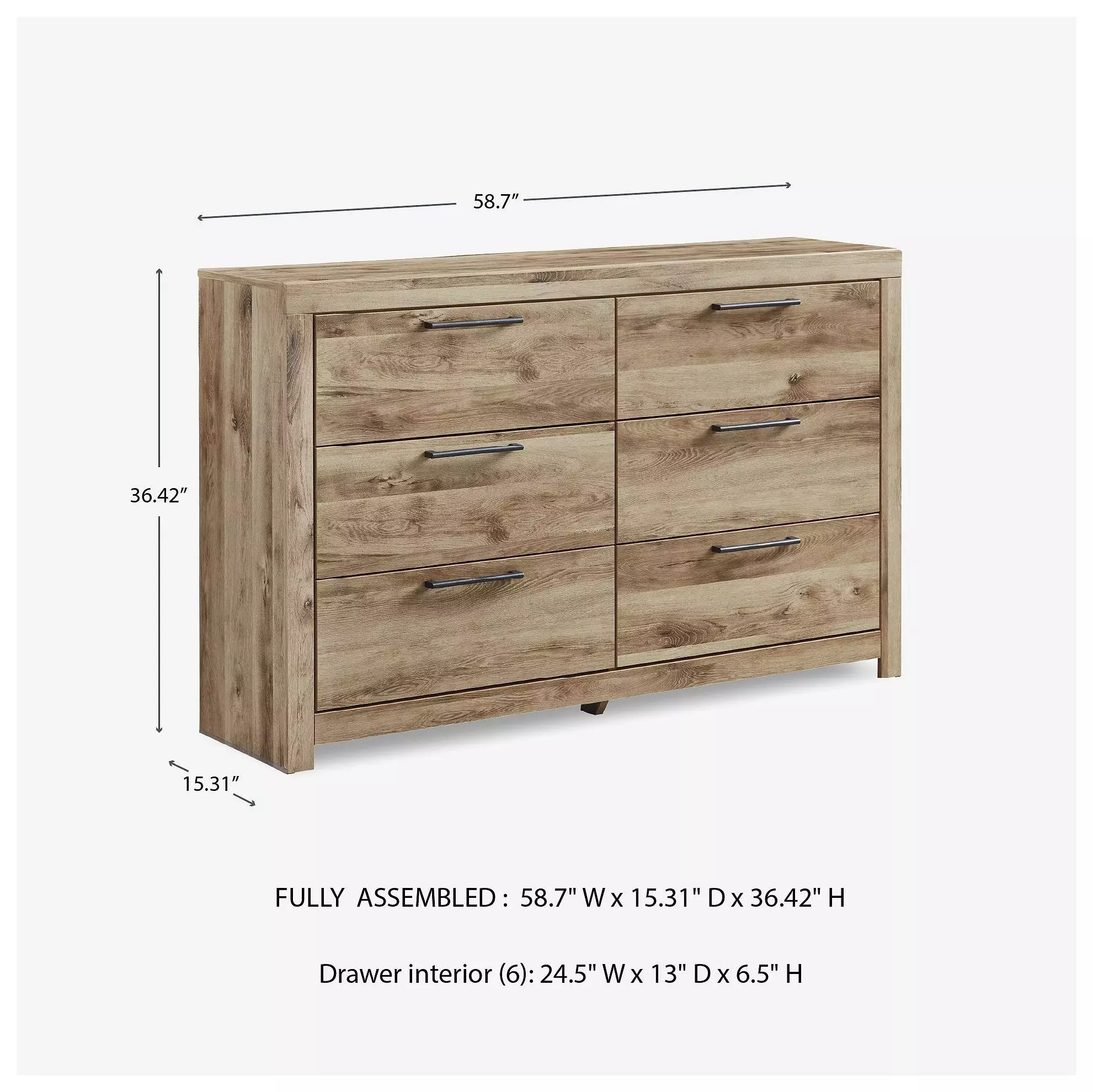 Hyanna Tan Six Drawer Dresser