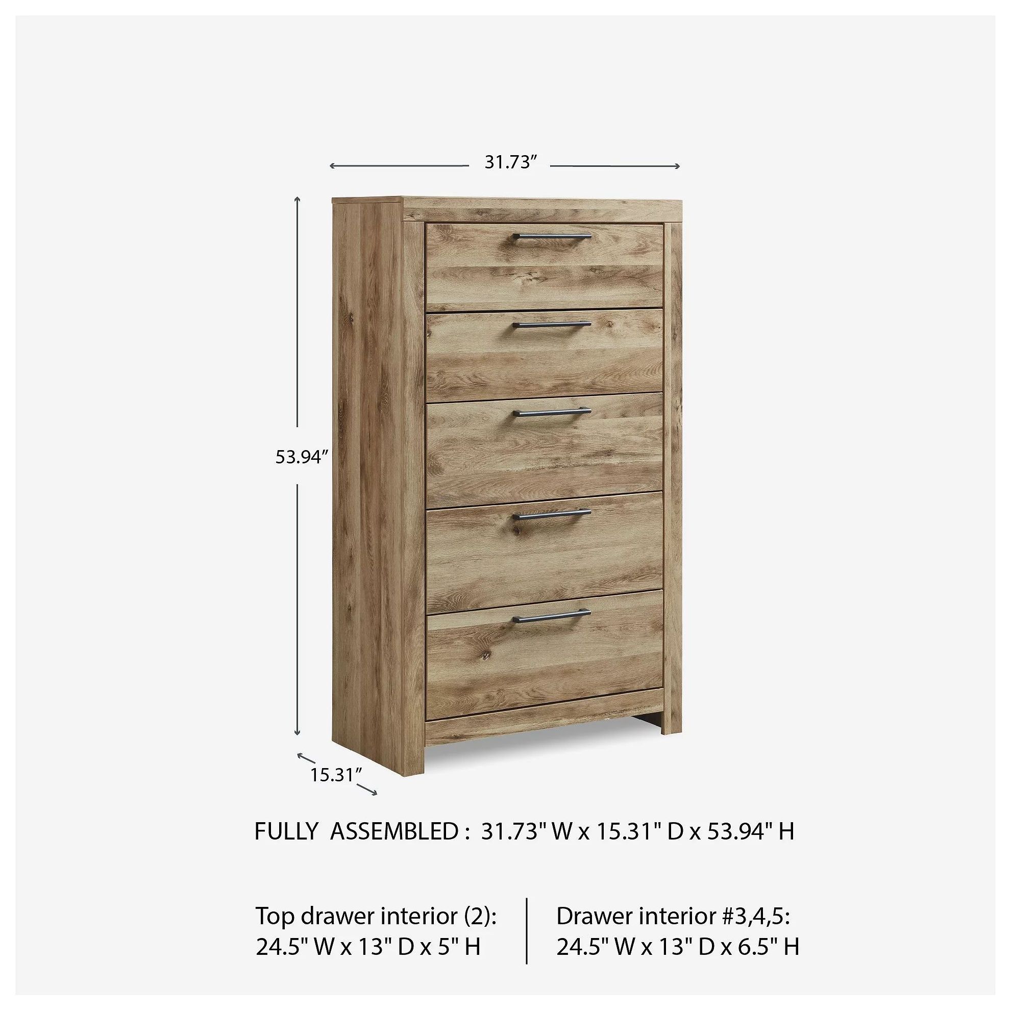 Hyanna Tan Five Drawer Chest