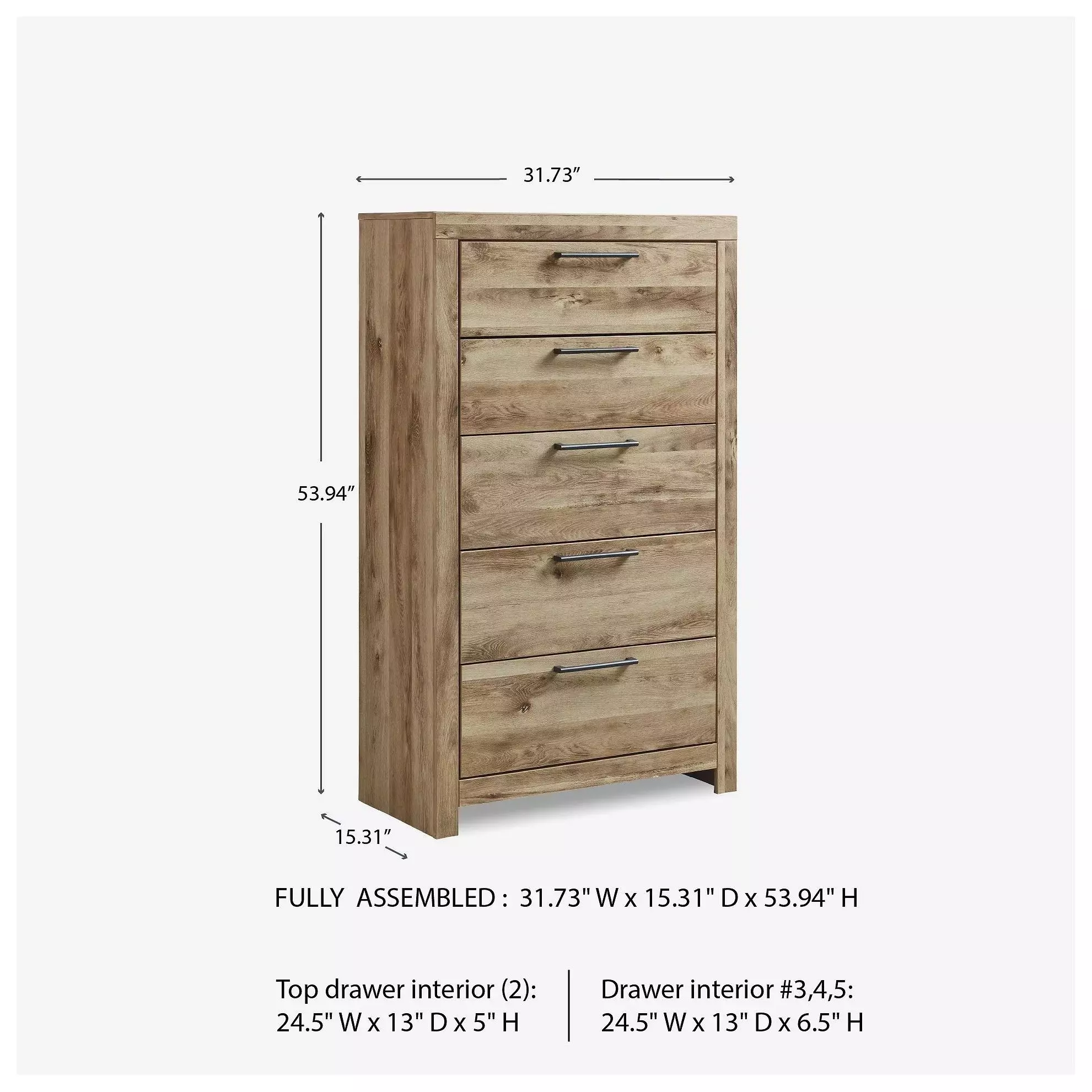 Hyanna Tan Five Drawer Chest