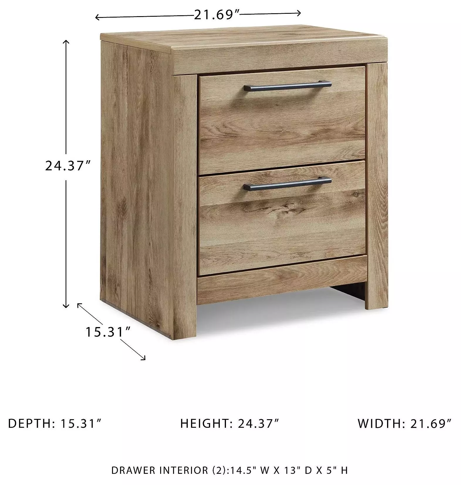 Hyanna Tan Two Drawer Nightstand