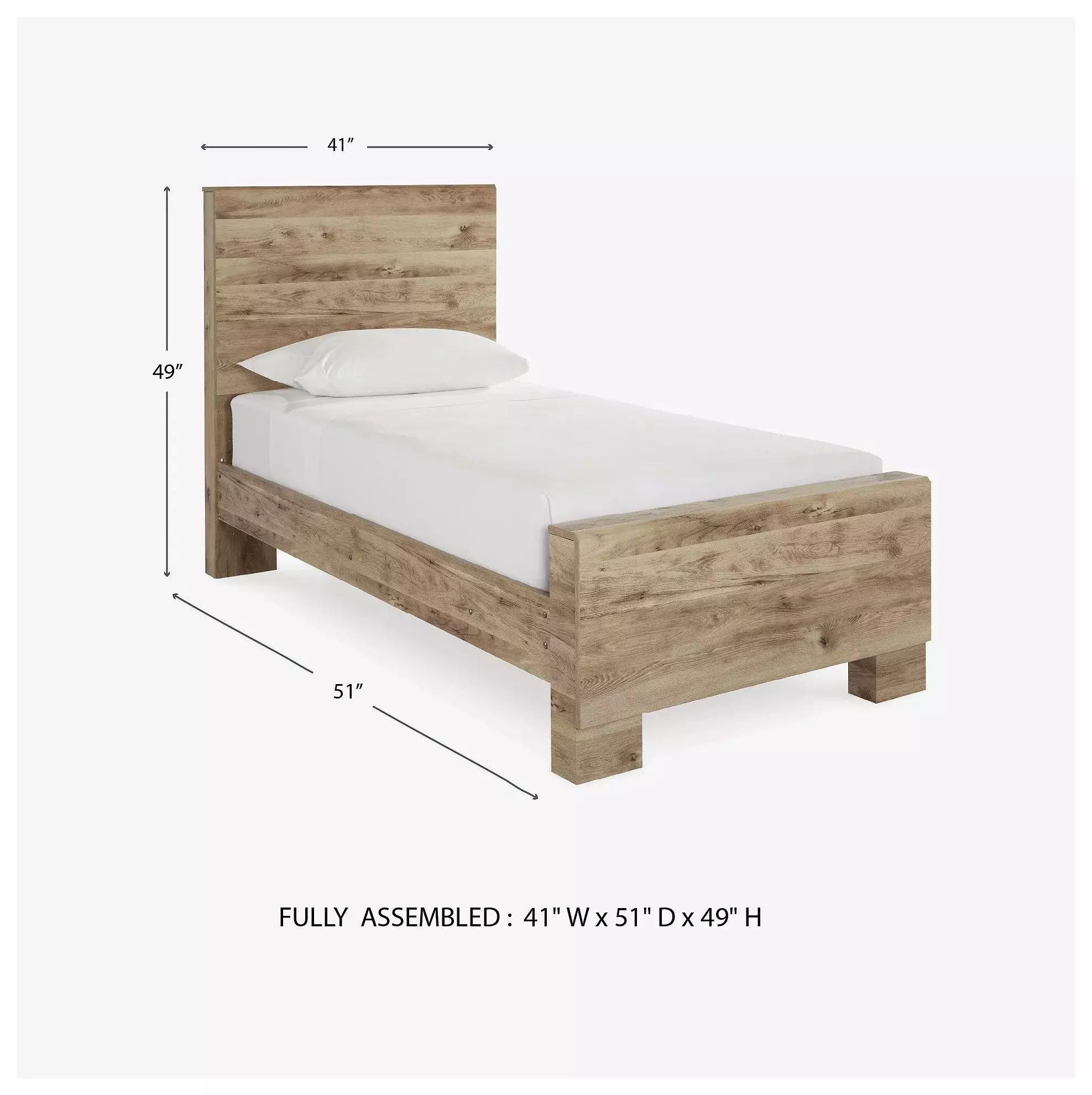 Hyanna Tan Brown Twin Panel Bed