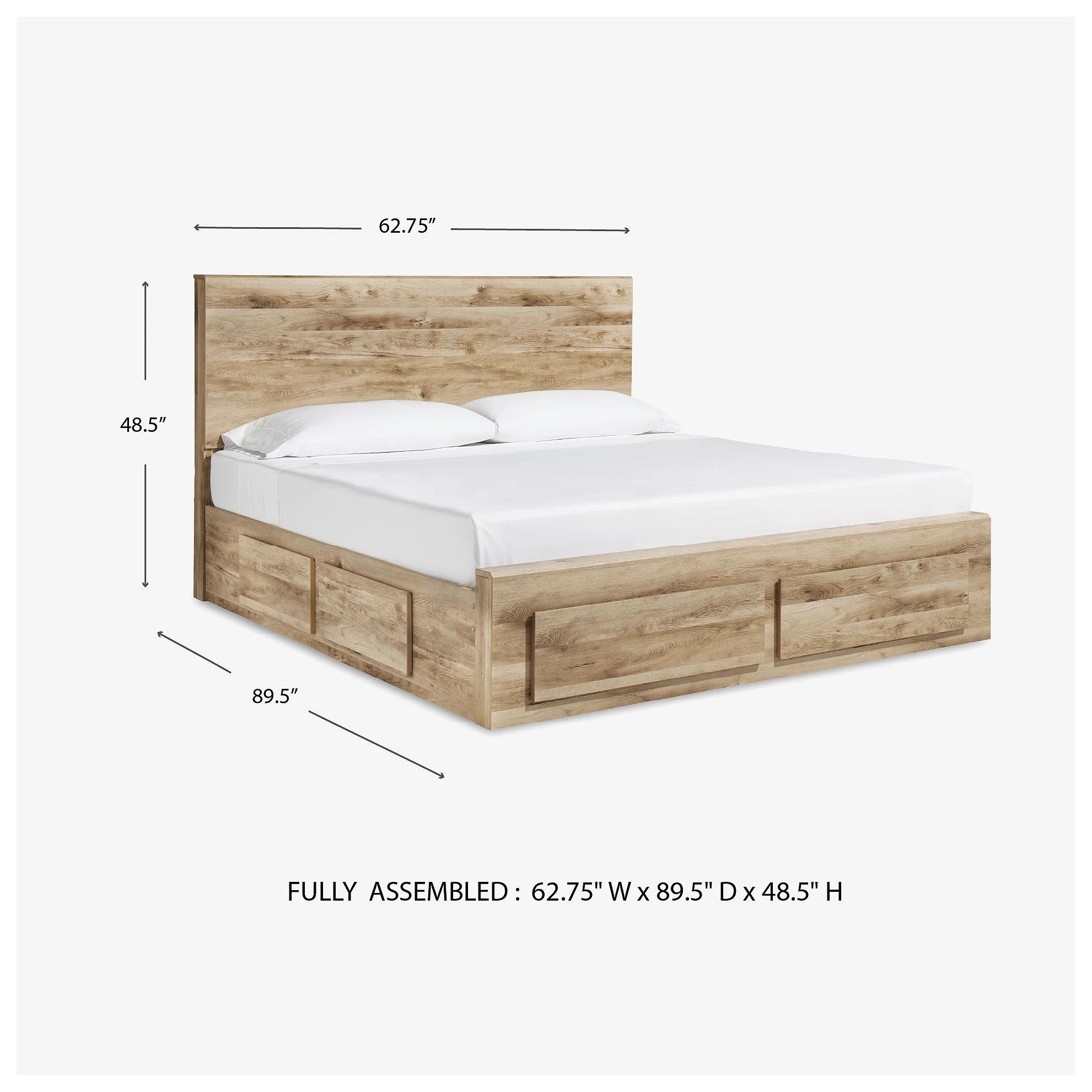 Hyanna Tan Queen Double Storage Platform Bed