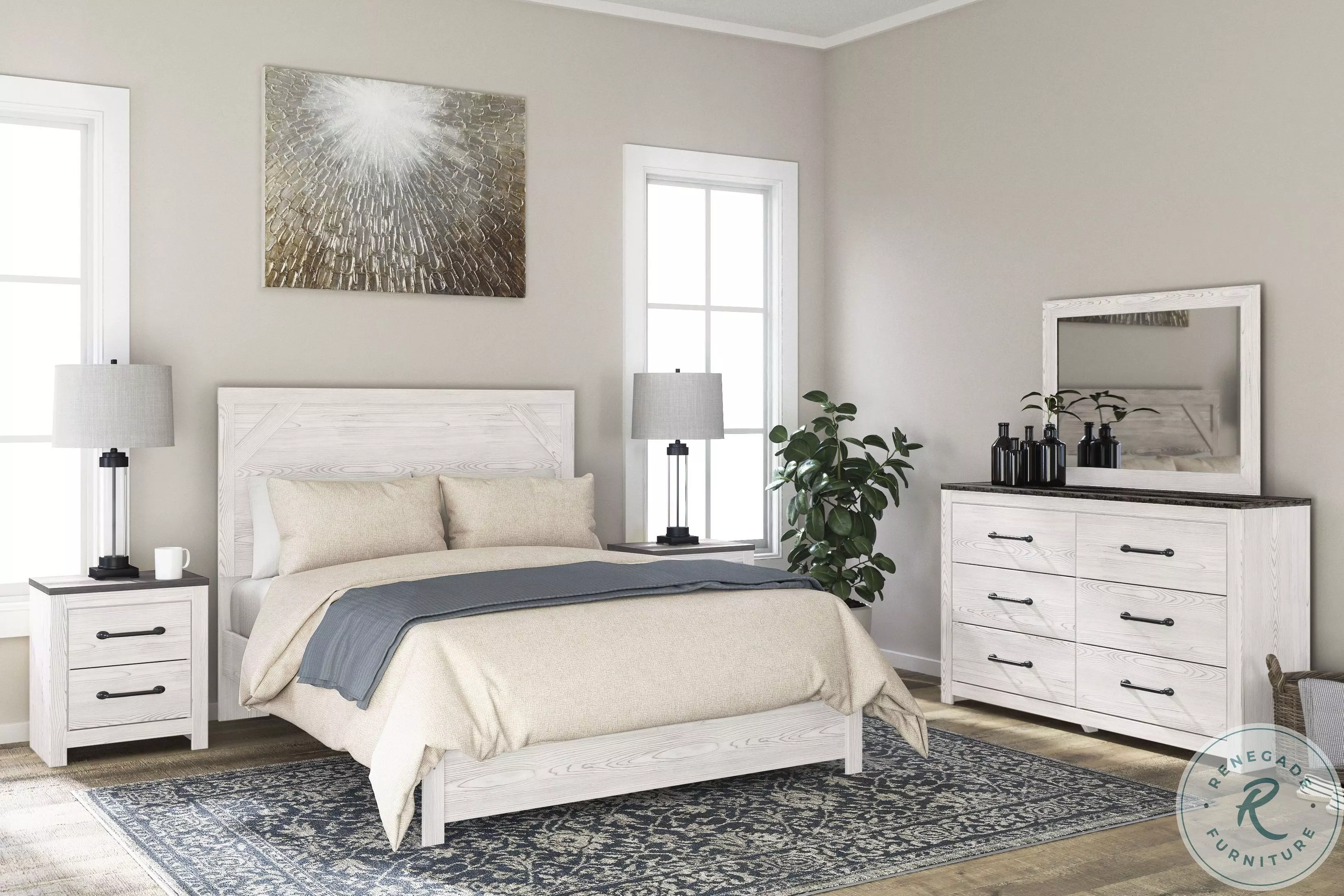 Gerridan White And Gray Panel Bedroom Set from Ashley