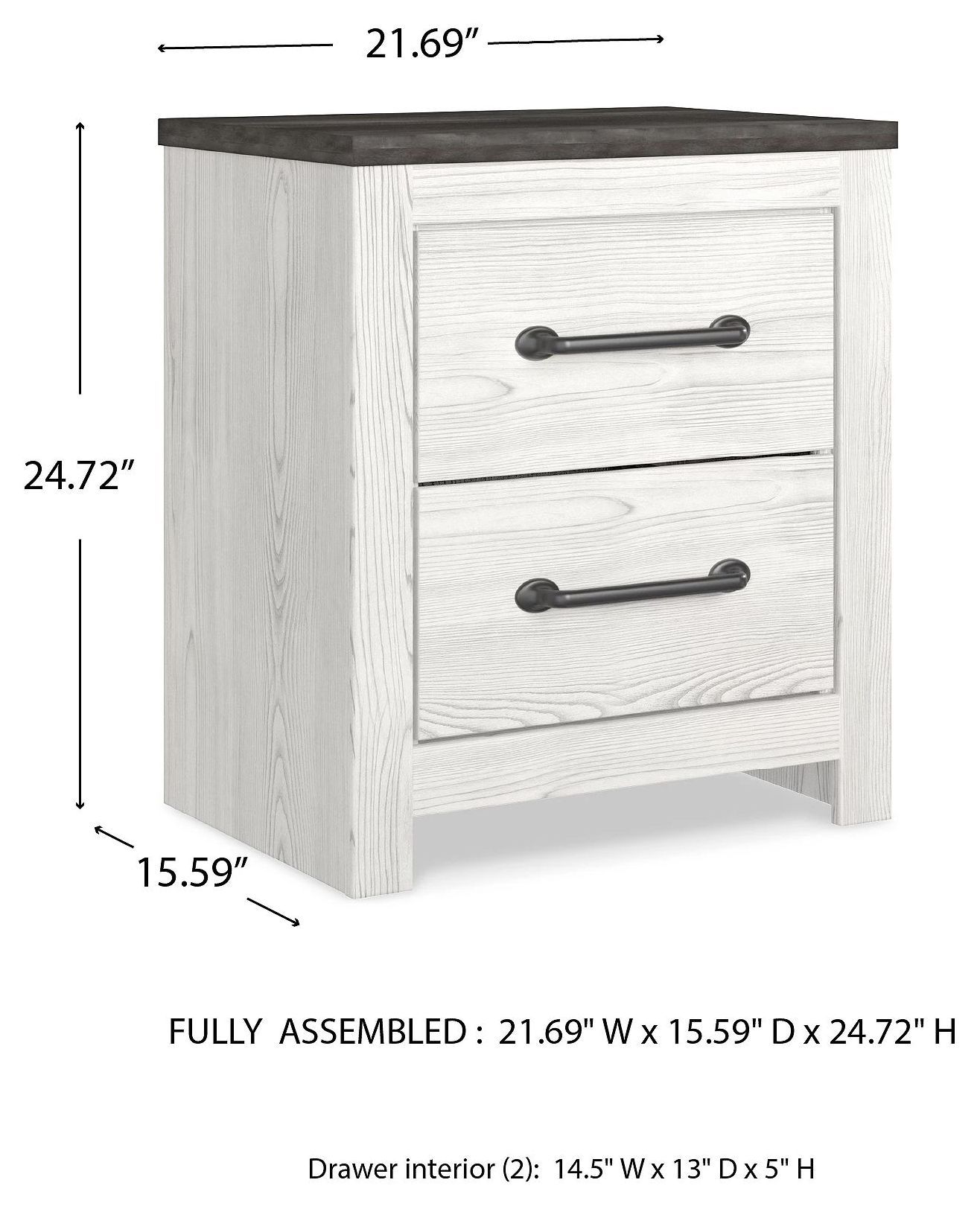 Gerridan White And Gray Nightstand
