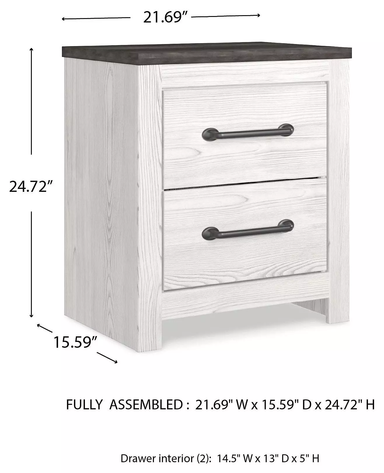 Gerridan White And Gray Nightstand