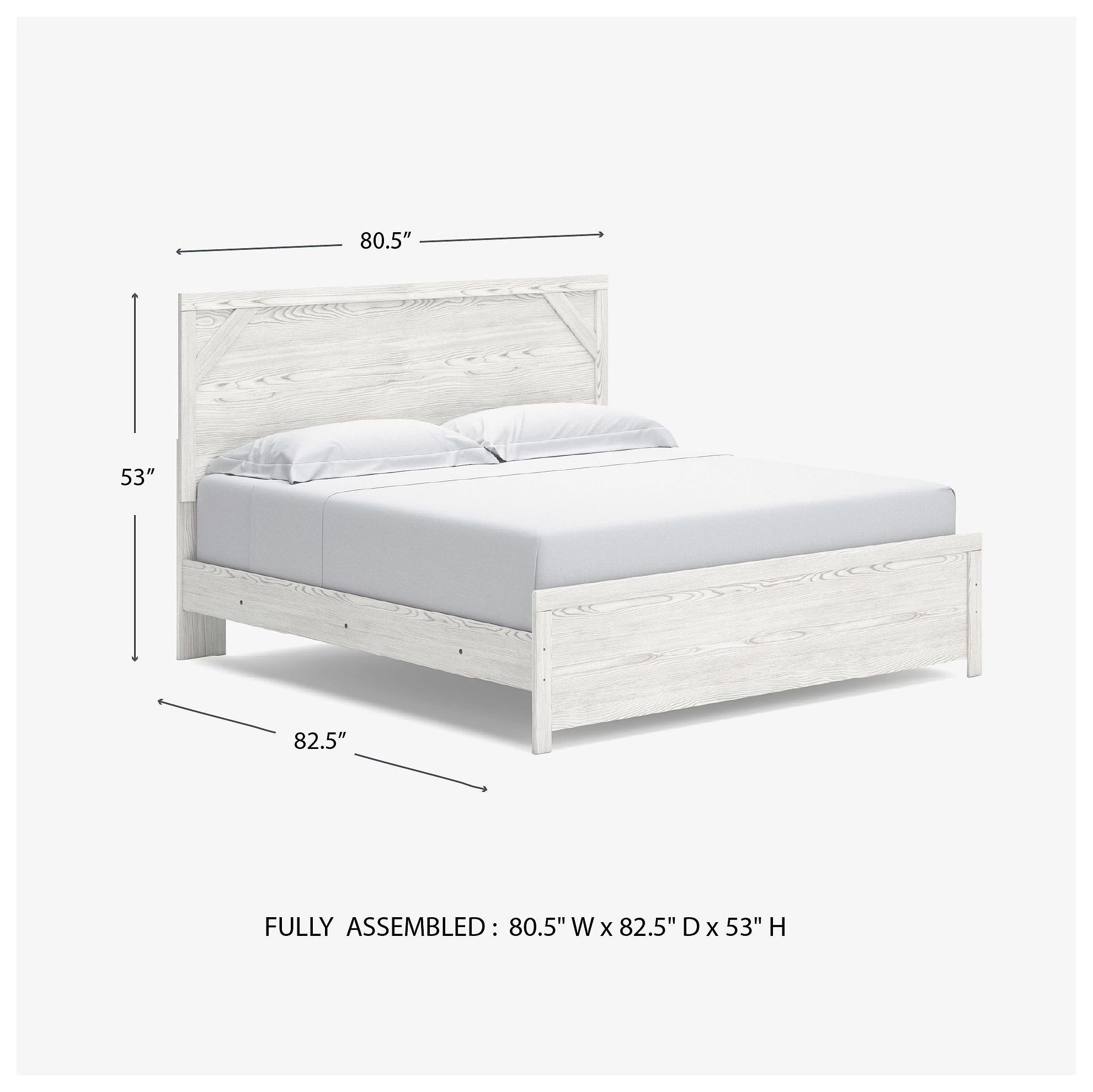 Gerridan White And Gray King Panel Bed