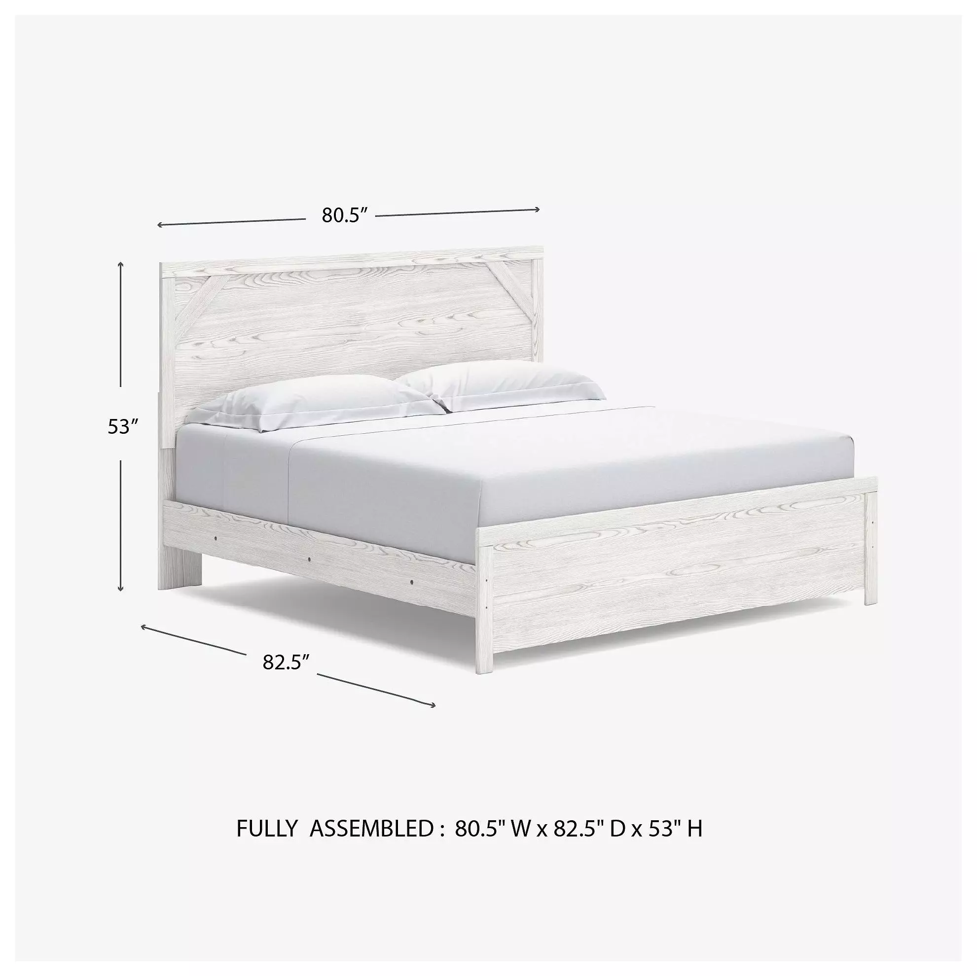 Gerridan White And Gray King Panel Bed