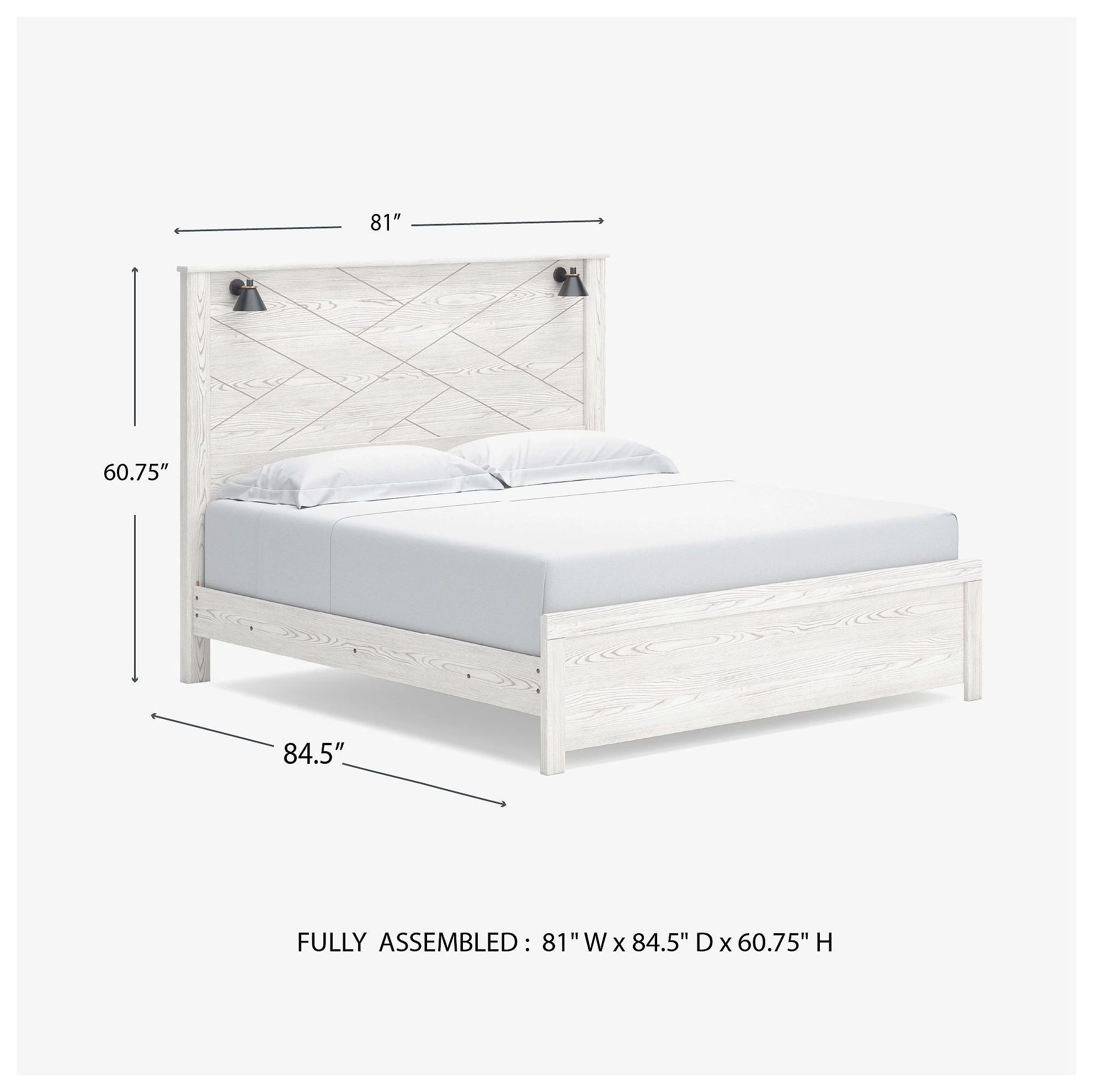Gerridan White King Panel Bed