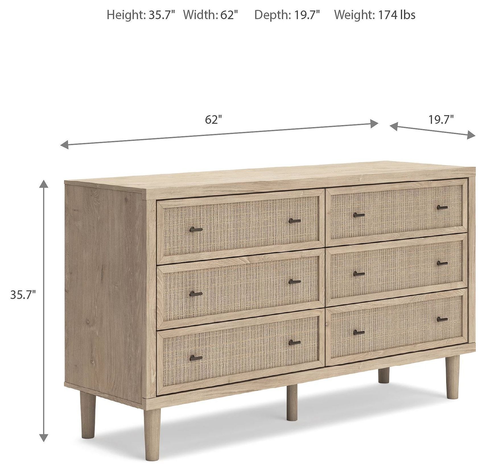 Cielden Tan 6 Drawer Dresser