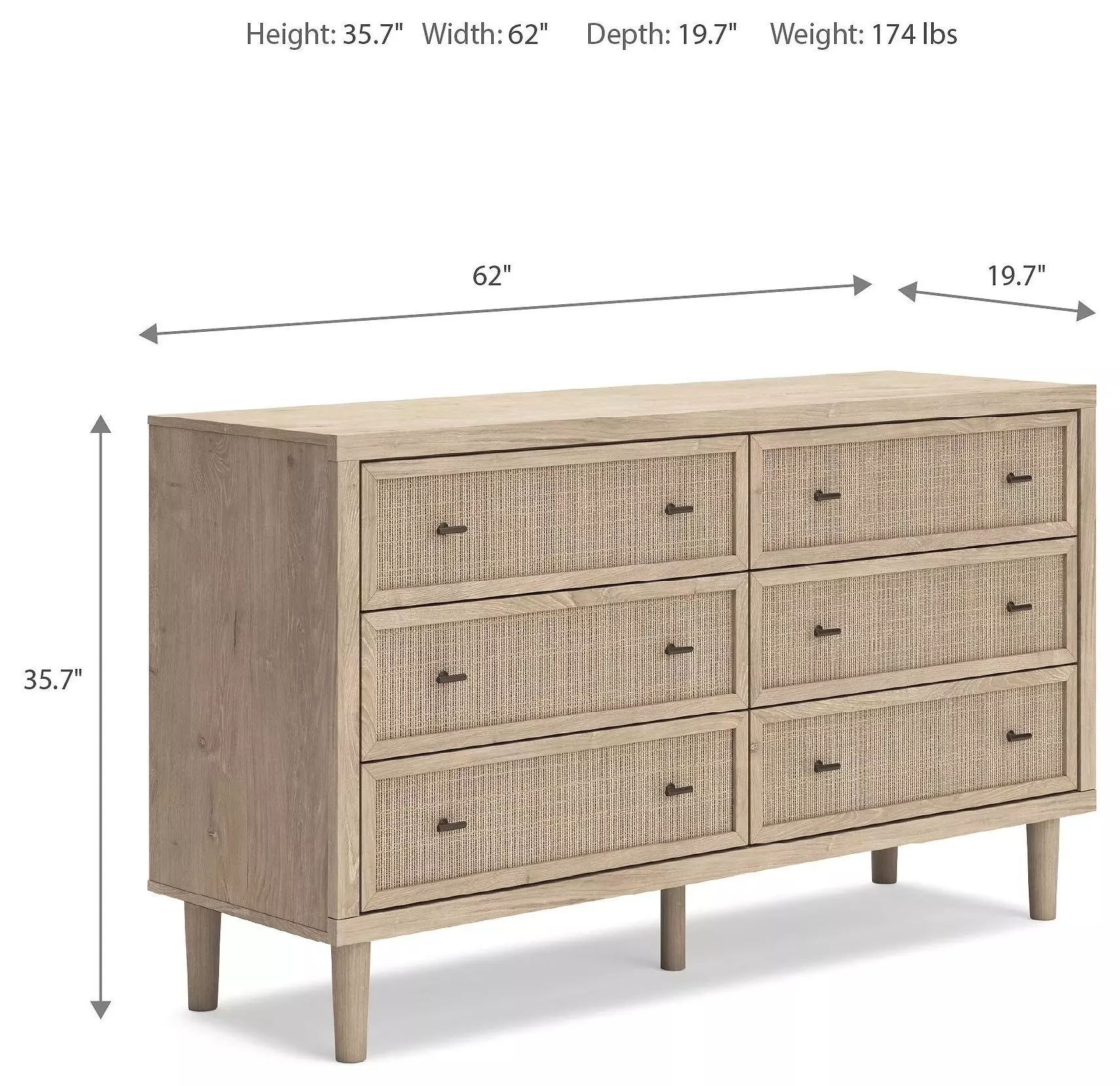 Cielden Tan 6 Drawer Dresser