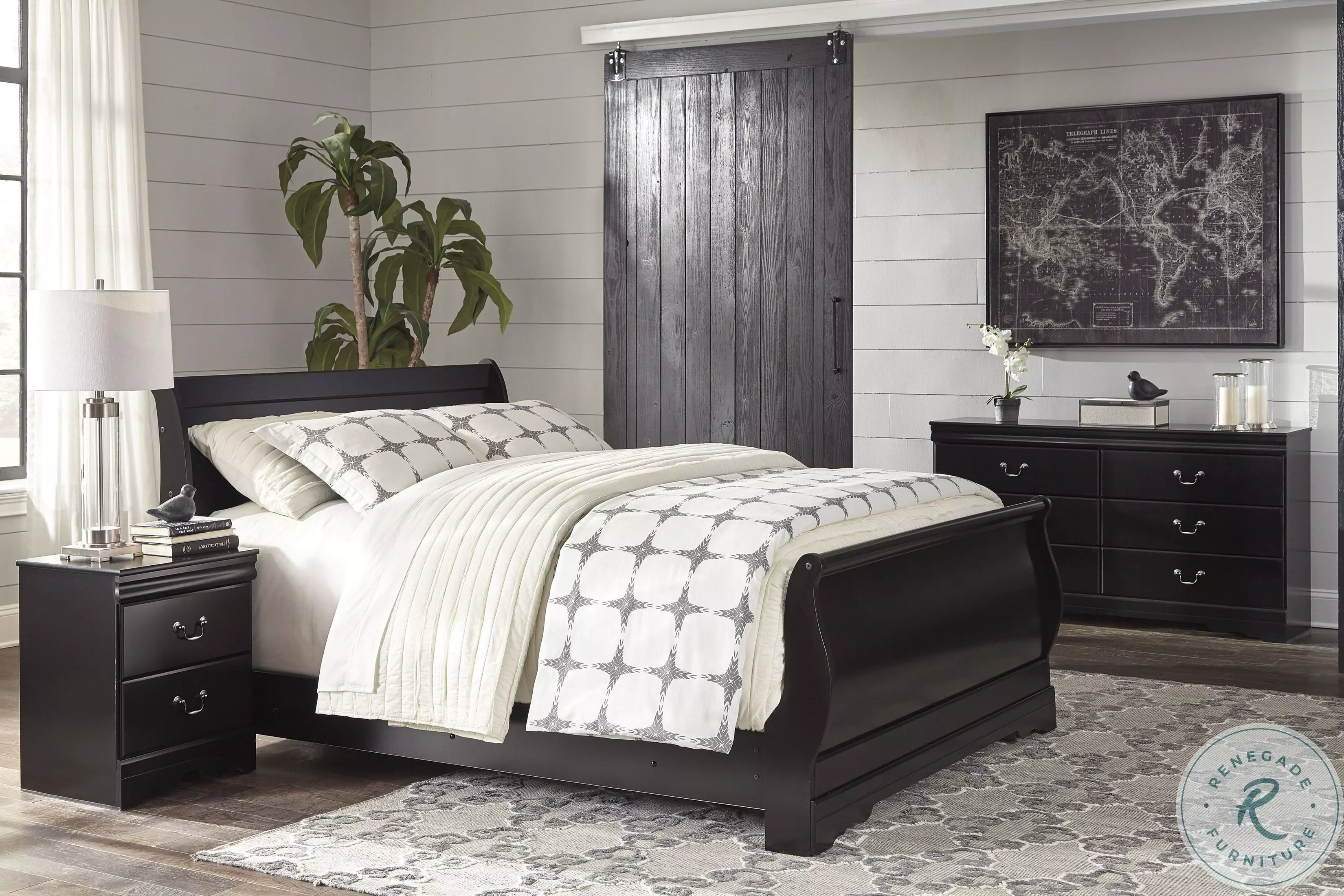 Huey Vineyard Sleigh Bedroom Set from Ashley (B128-77-74-98