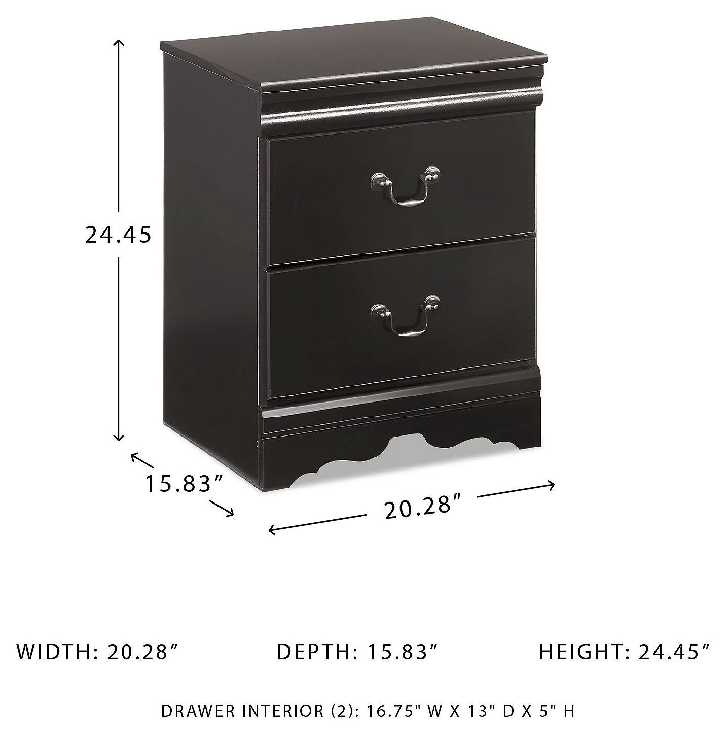 Huey Vineyard Black Nightstand