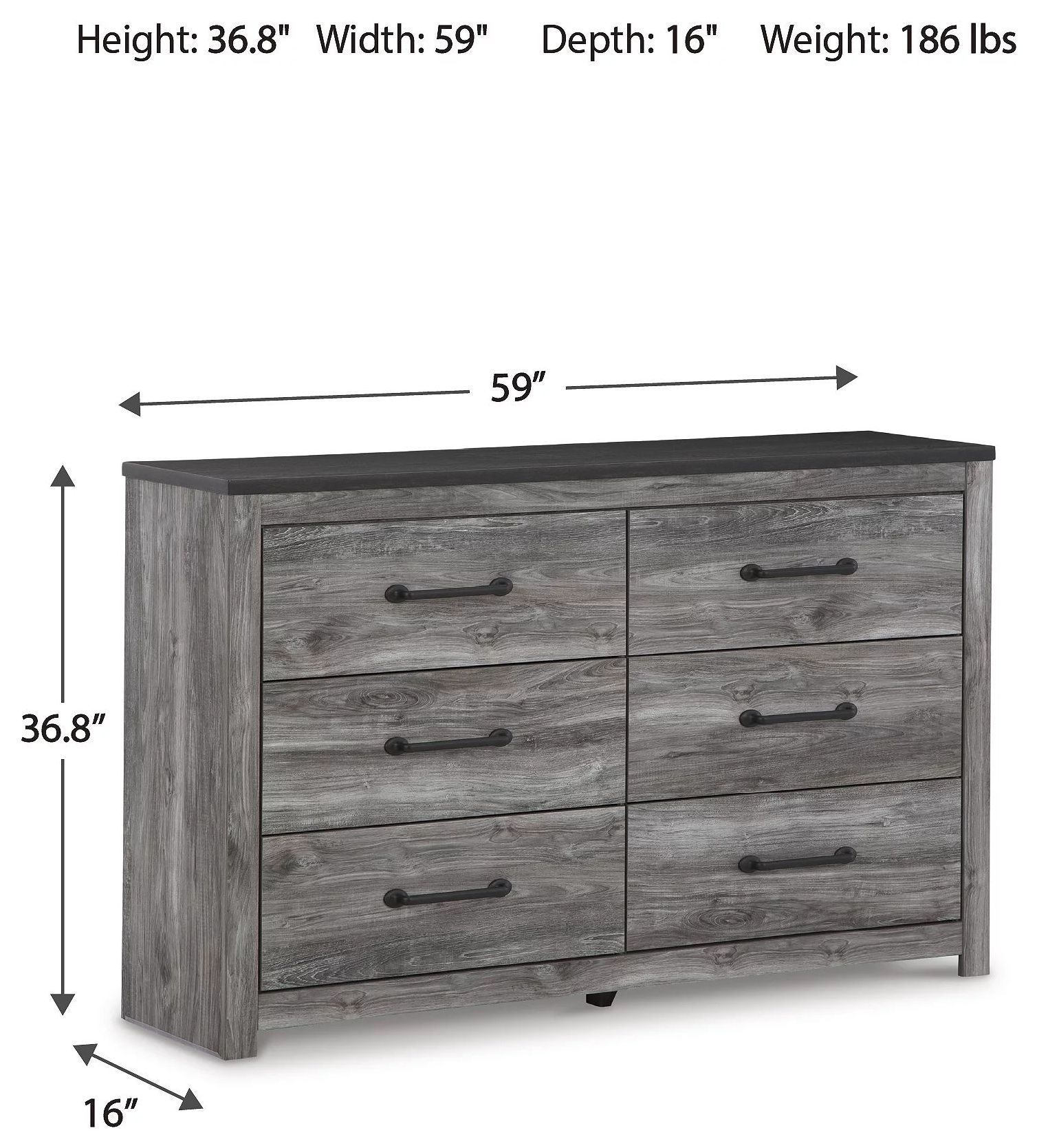 Bronyan Dark Gray Dresser