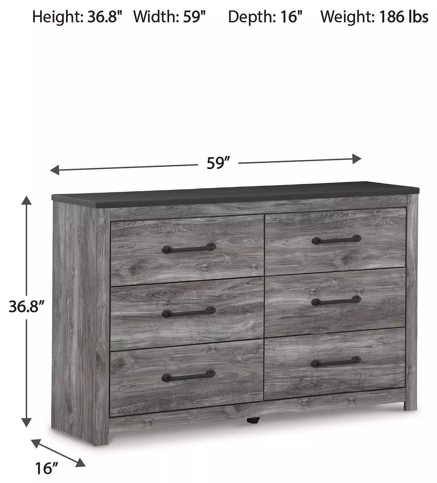 Bronyan Dark Gray Dresser