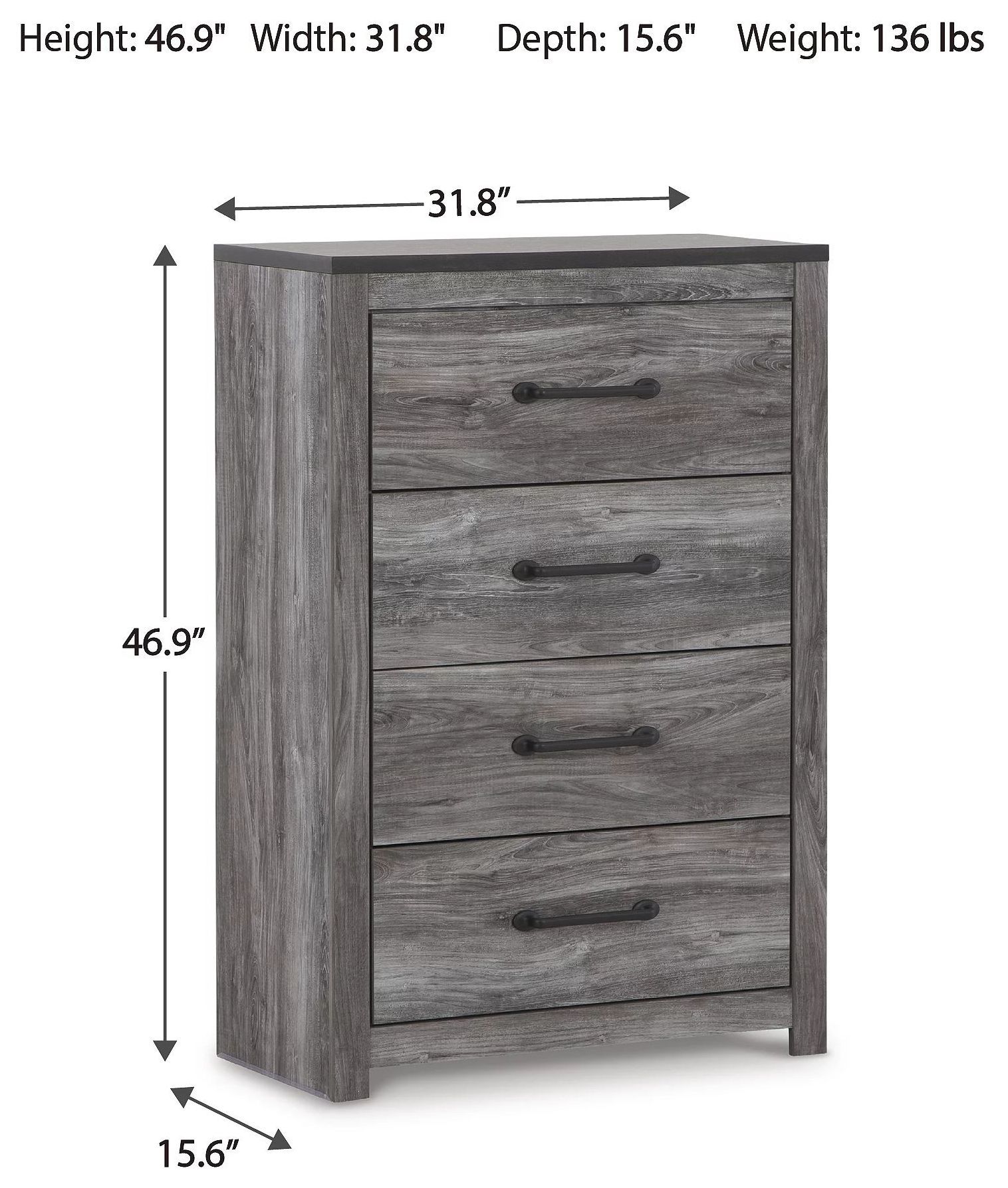 Bronyan Dark Gray Chest of Drawers