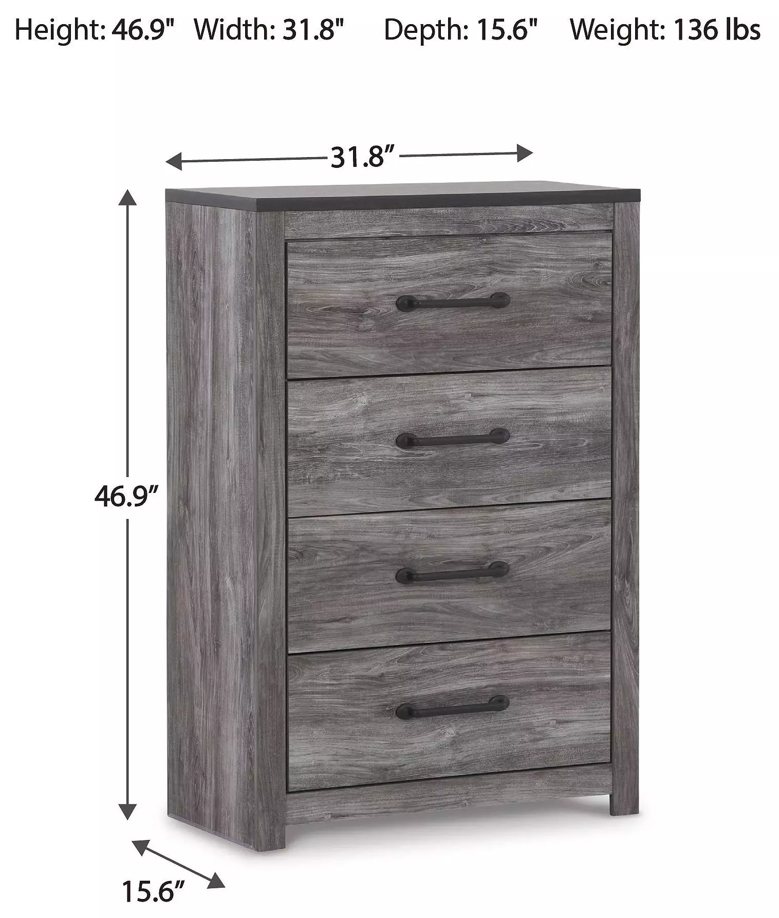Bronyan Dark Gray Chest of Drawers