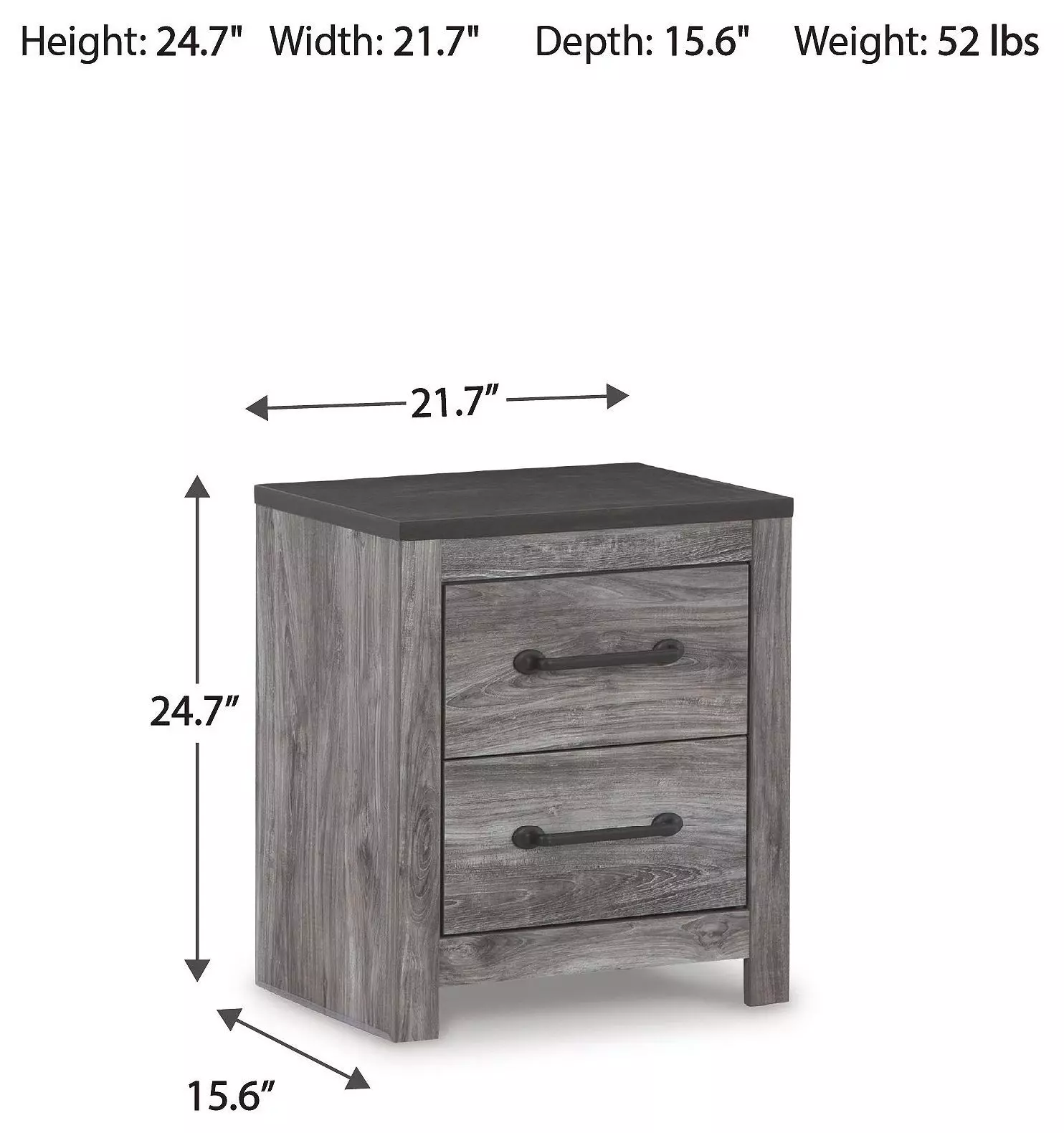 Bronyan Dark Gray Nightstand