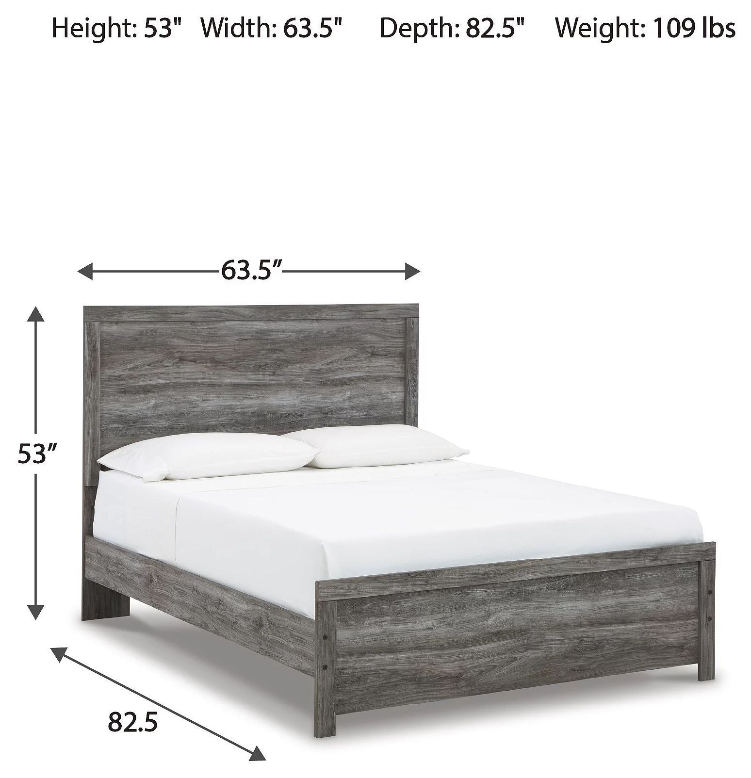 Bronyan Dark Gray Queen Panel Bed