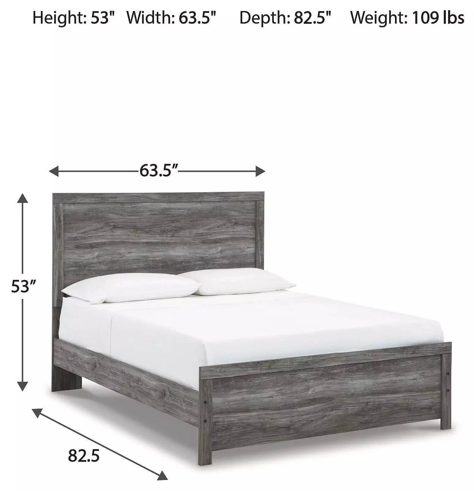 Bronyan Dark Gray Queen Panel Bed
