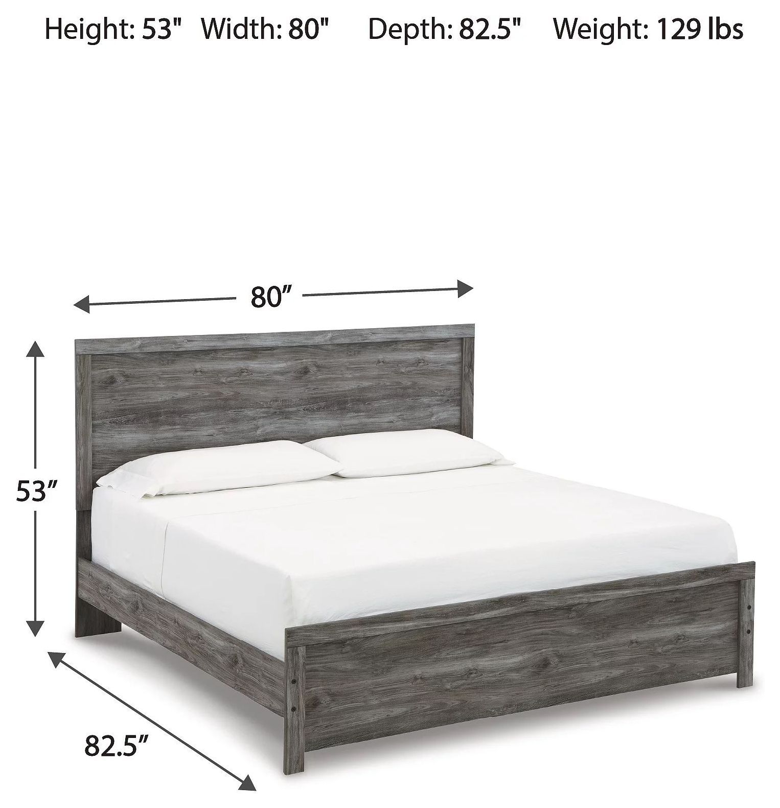 Bronyan Dark Gray King Panel Bed