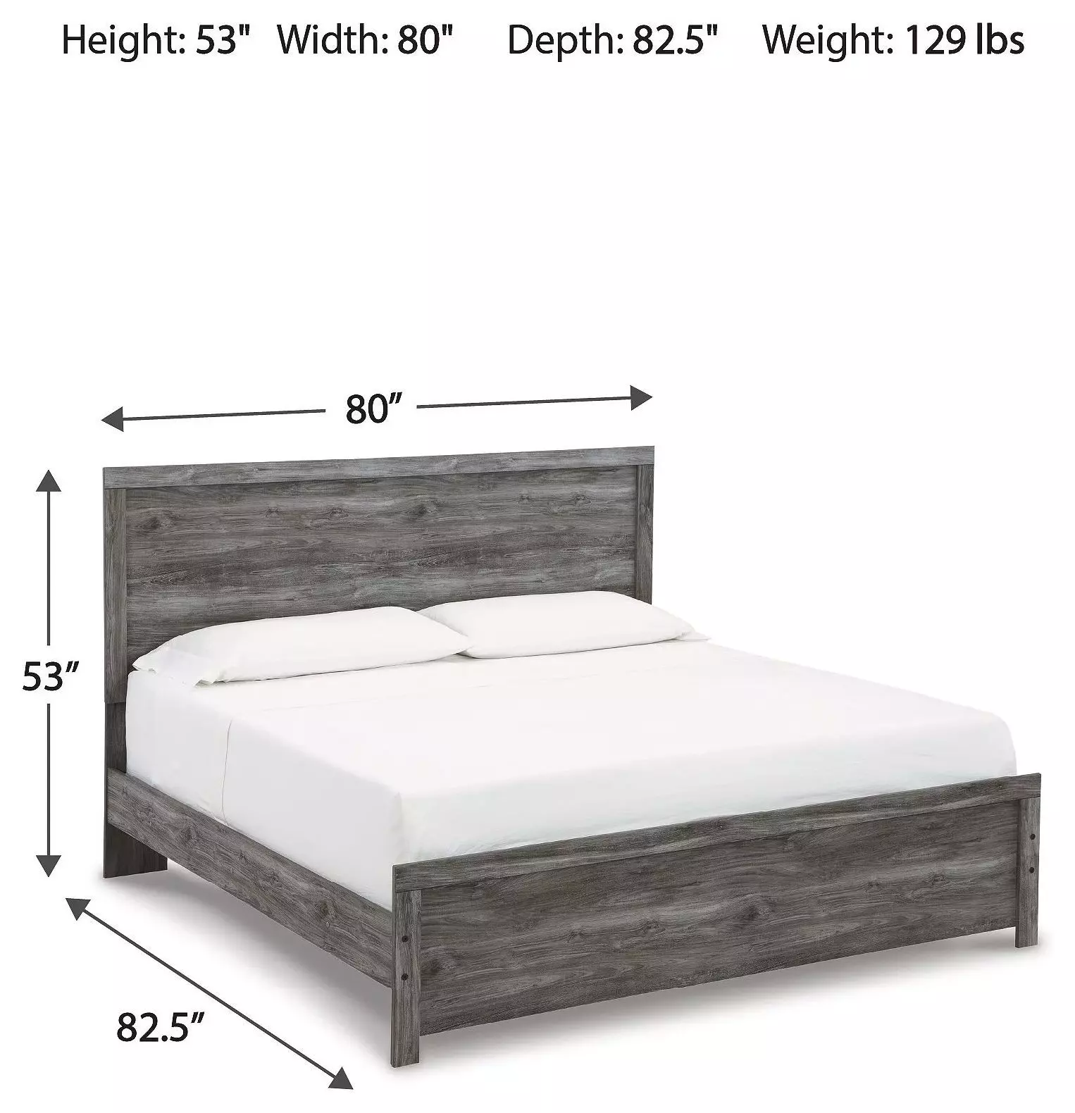 Bronyan Dark Gray King Panel Bed
