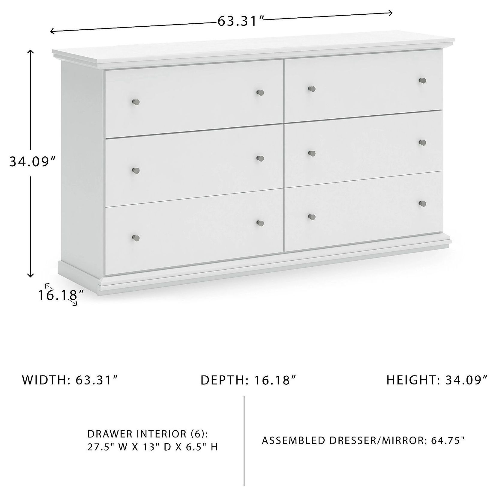 Bostwick Shoals White Dresser