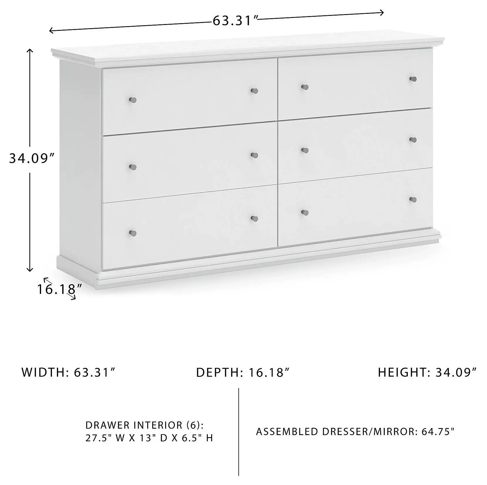 Bostwick Shoals White Dresser