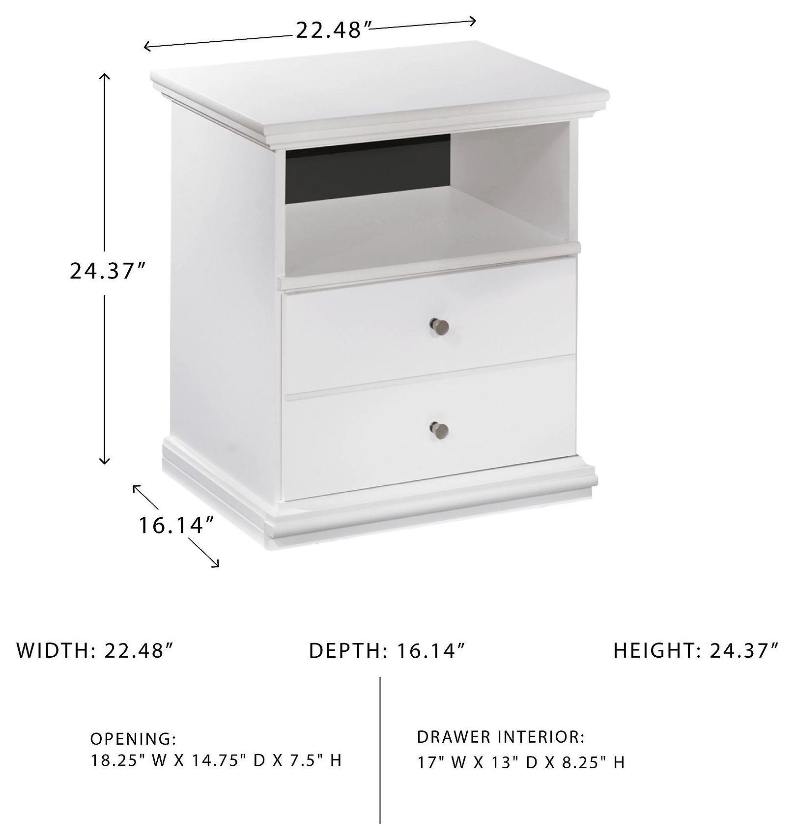 Bostwick Shoals White Nightstand