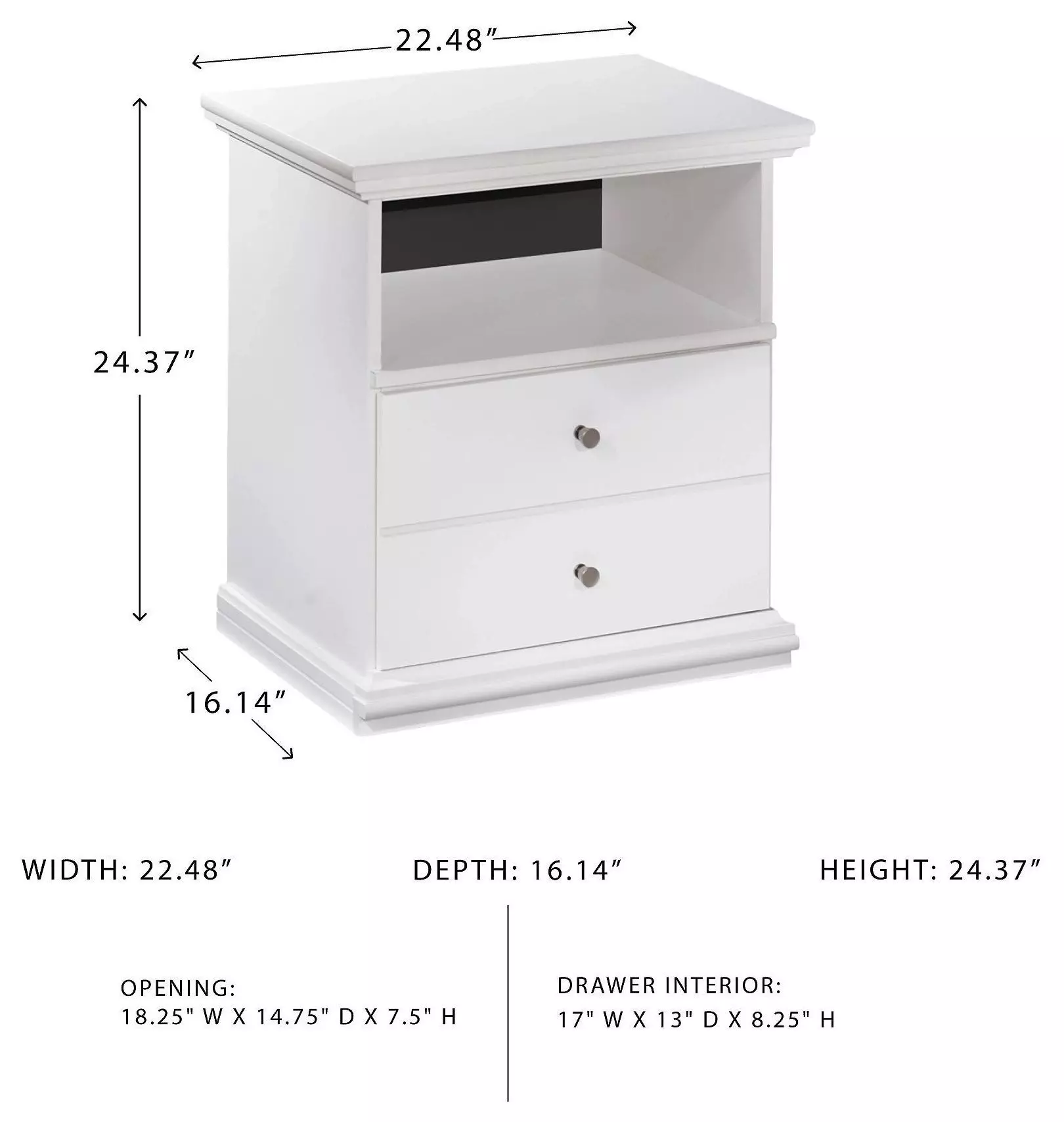 Bostwick Shoals White Nightstand