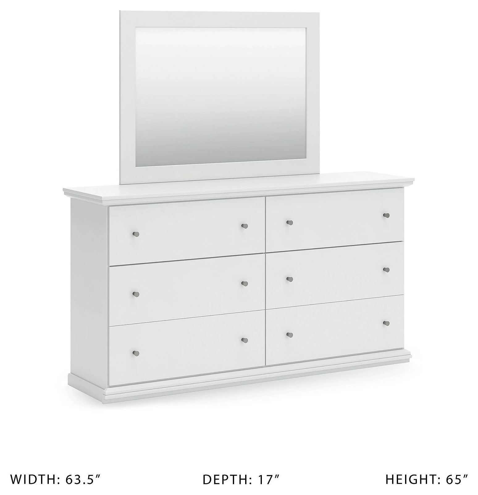 Bostwick Shoals White Dresser and Mirror