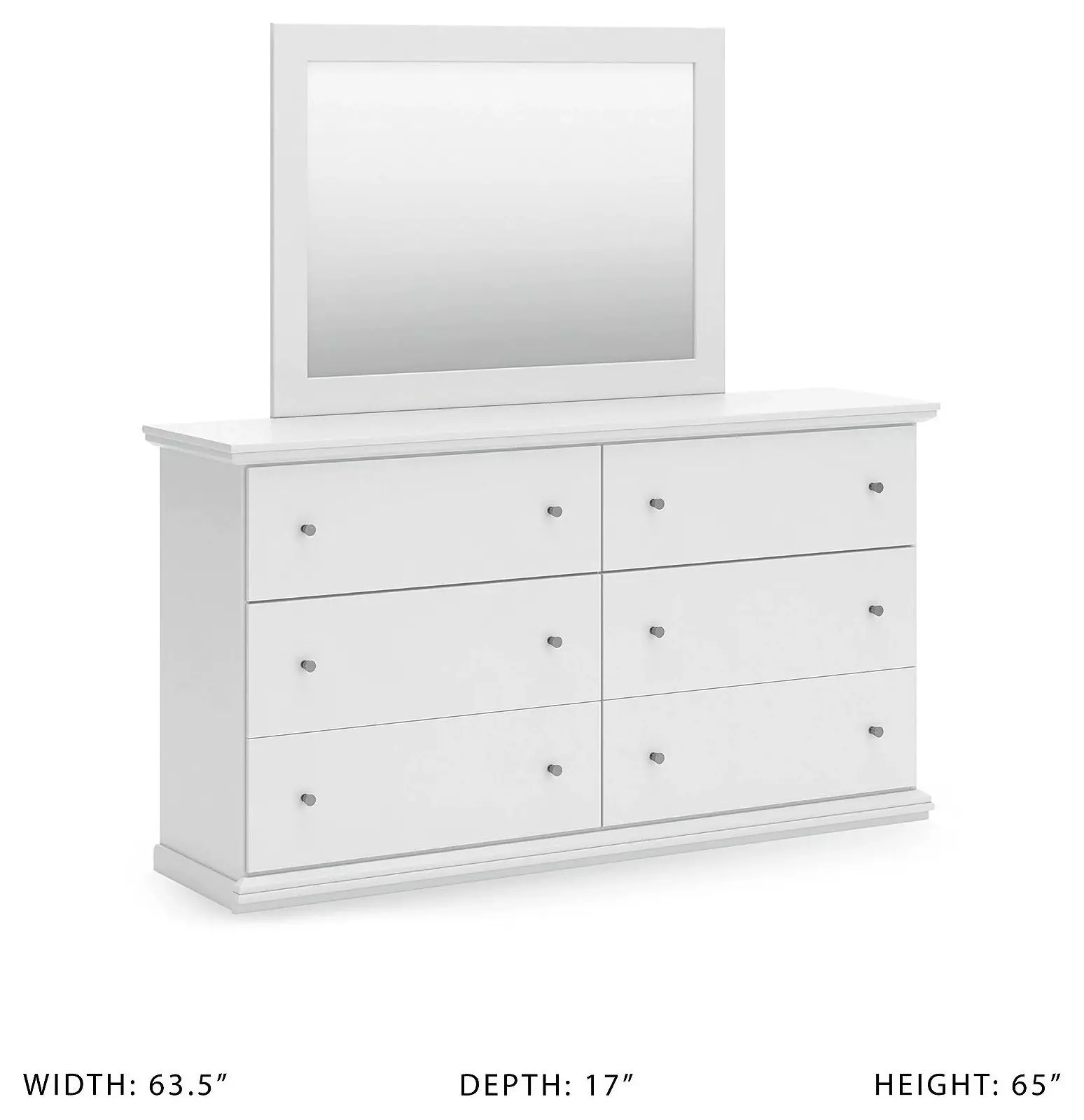Bostwick Shoals White Dresser and Mirror