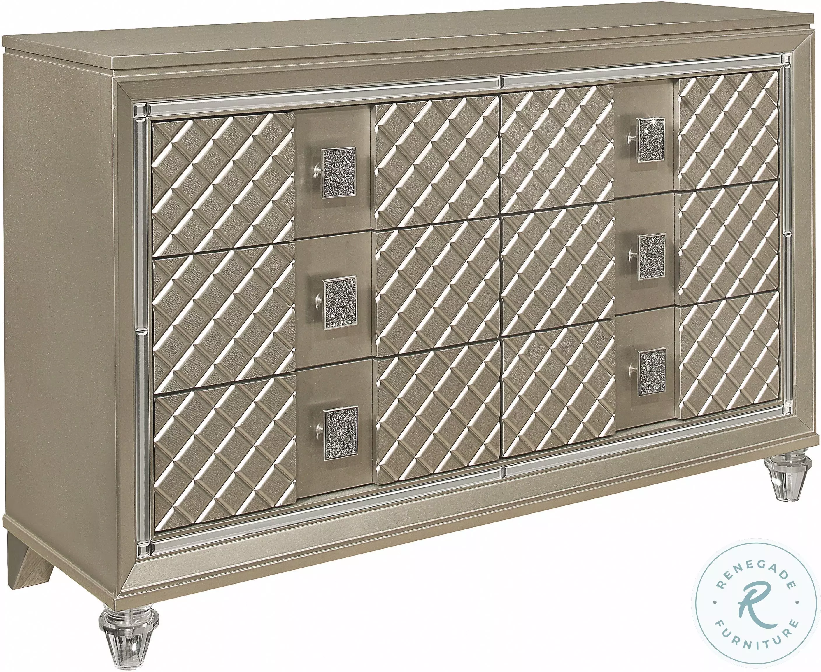 Loudon Champagne Metallic Dresser From Home Gallery Stores | Home Gallery  Stores