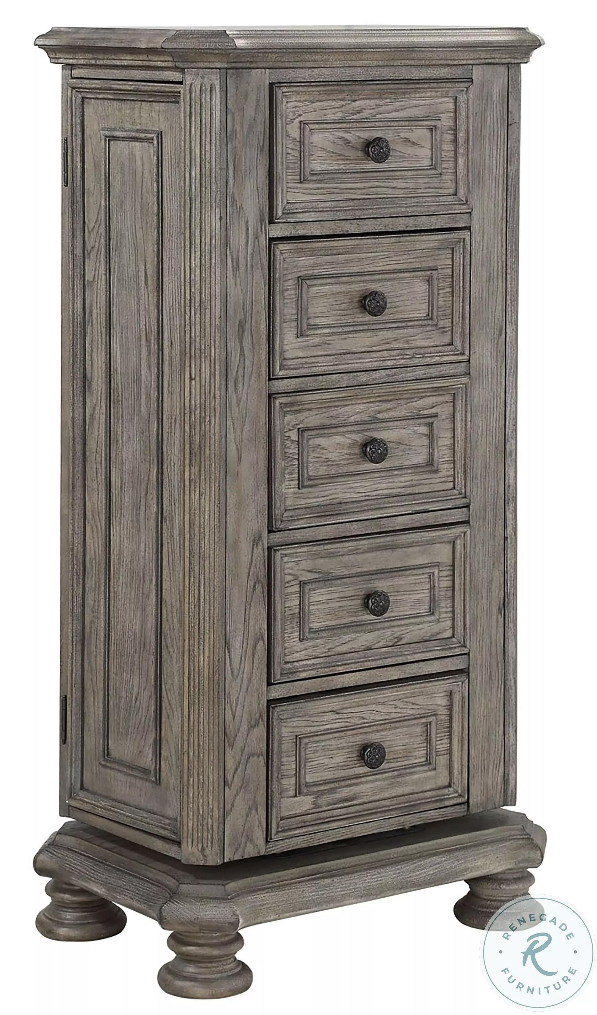 Barton Creek Sandblasted Gray Swivel Base Lingerie Chest from