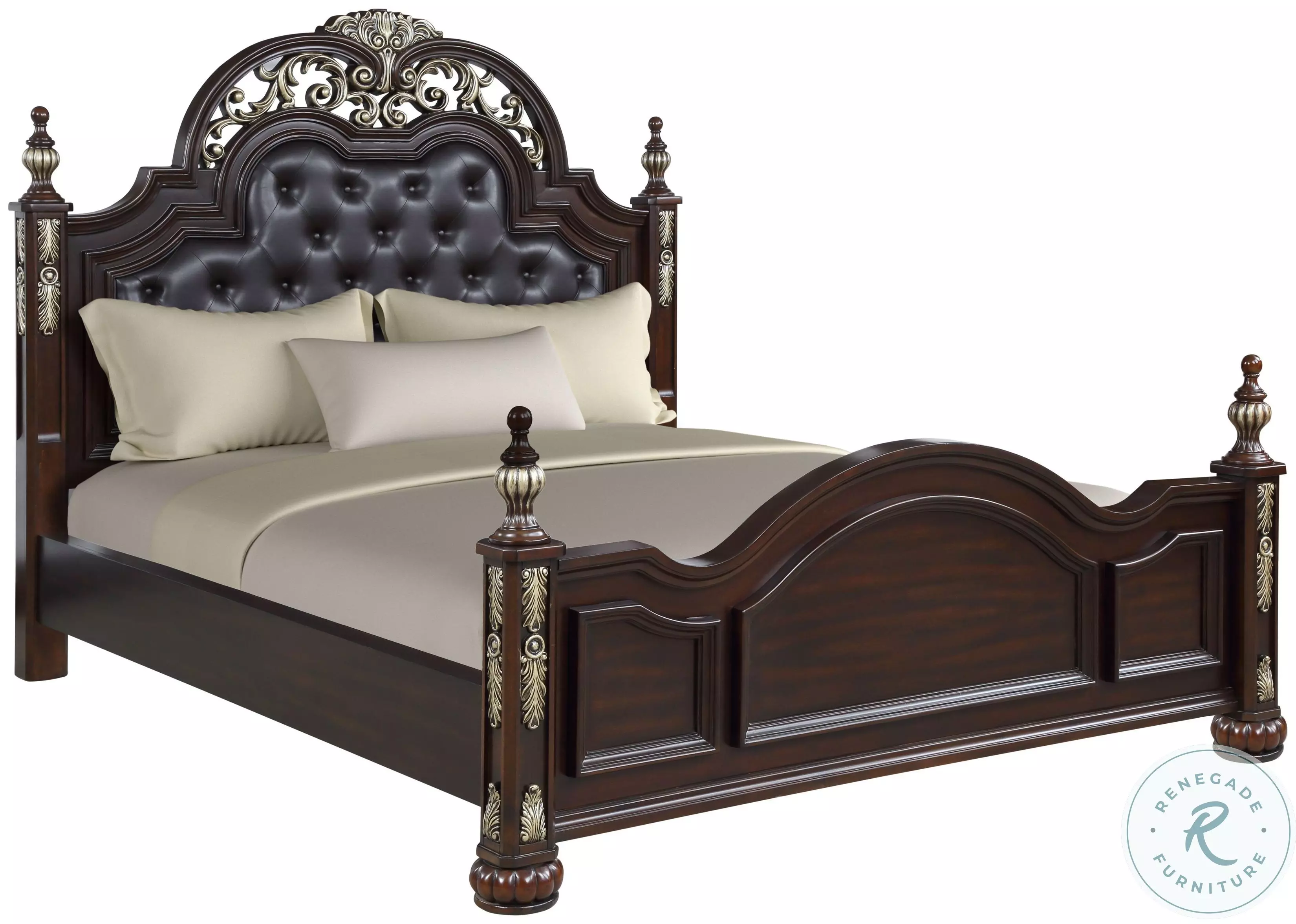Maximus Madeira Cal. King Upholstered Poster Bed from New Classic