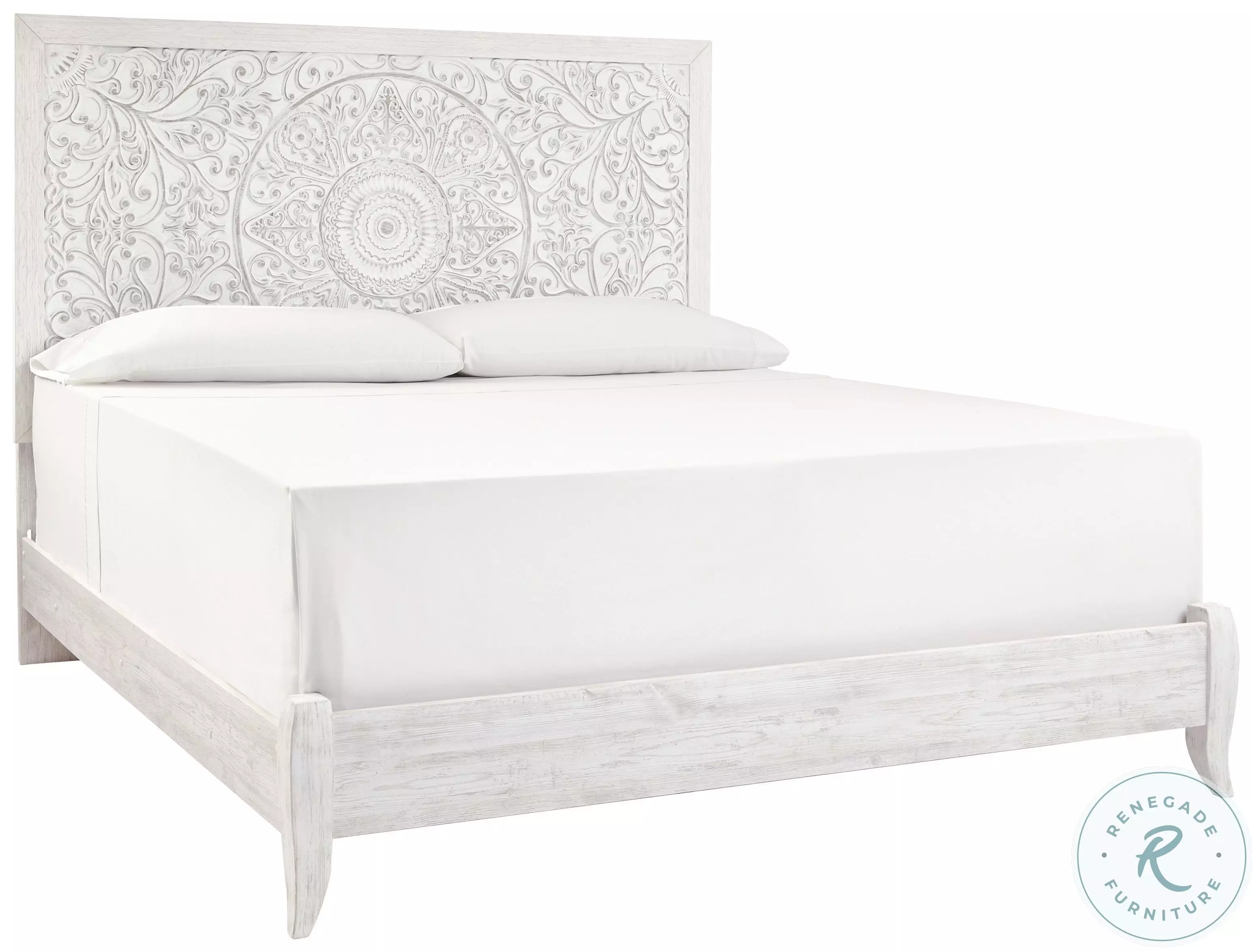 Rosemaryページ Paxberry Whitewash King Panel Bed from Ashley | Coleman