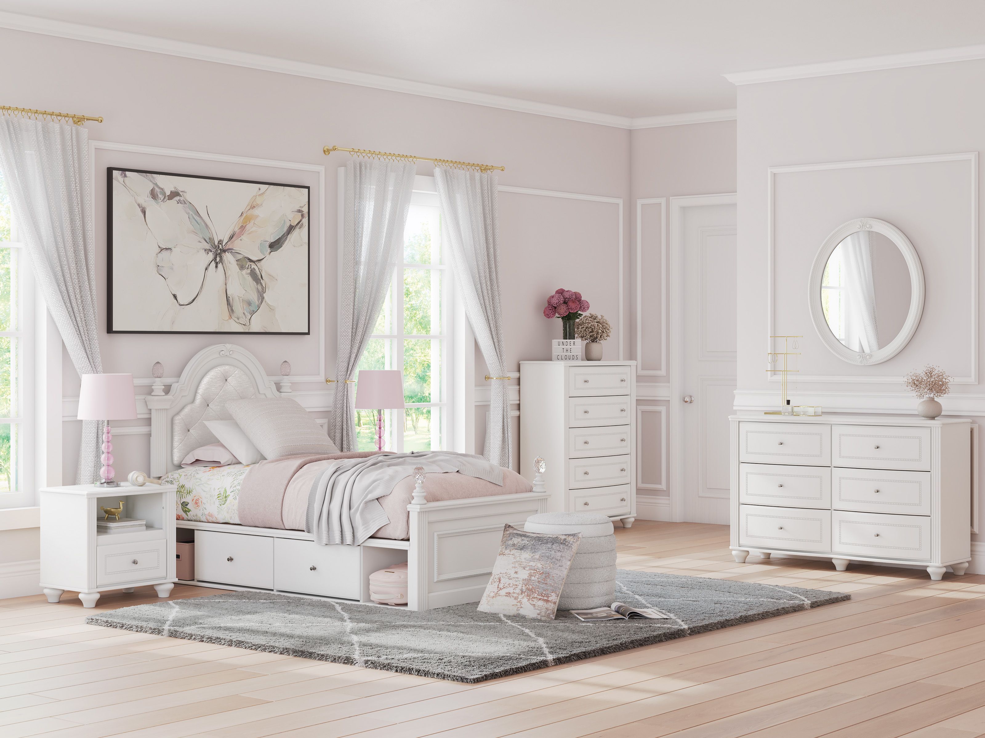 dresser with mirror white Kendall 6-drawer while cedarwood lining in the bottom drawers helps keep clothes fresh Heirloom Dresser and Mirror Set