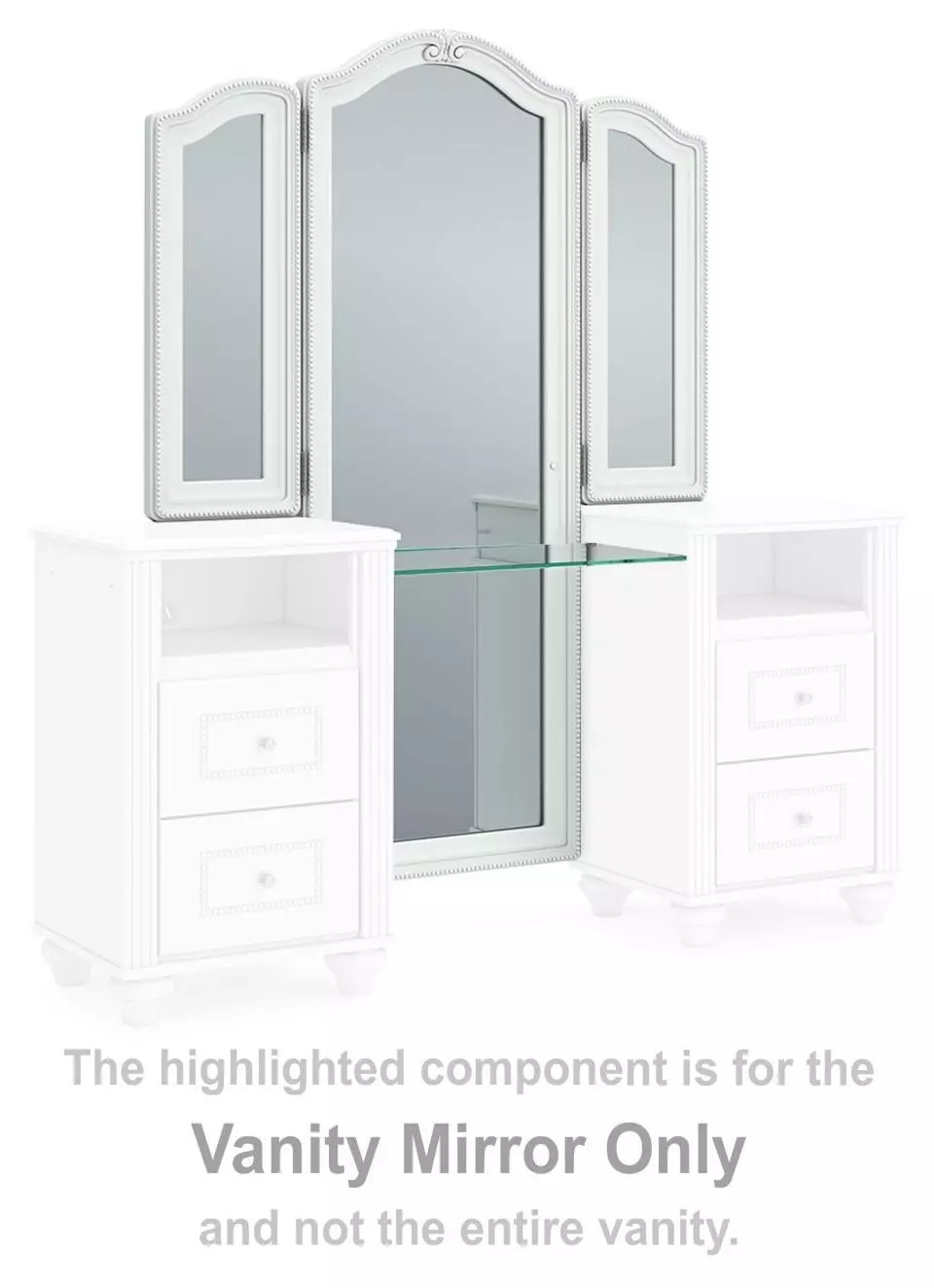 Maylilly White Rectangular Vanity Mirror with LED (Also known as