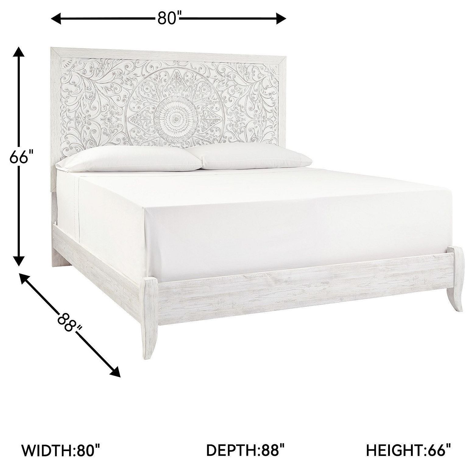 Paxberry Whitewash King Panel Bed