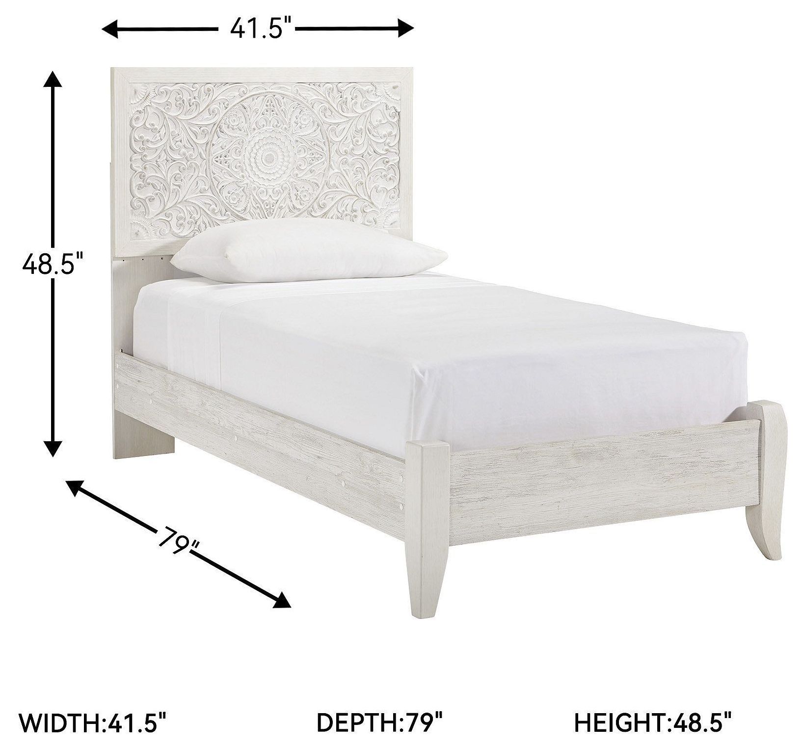 Paxberry Whitewash Twin Panel Bed