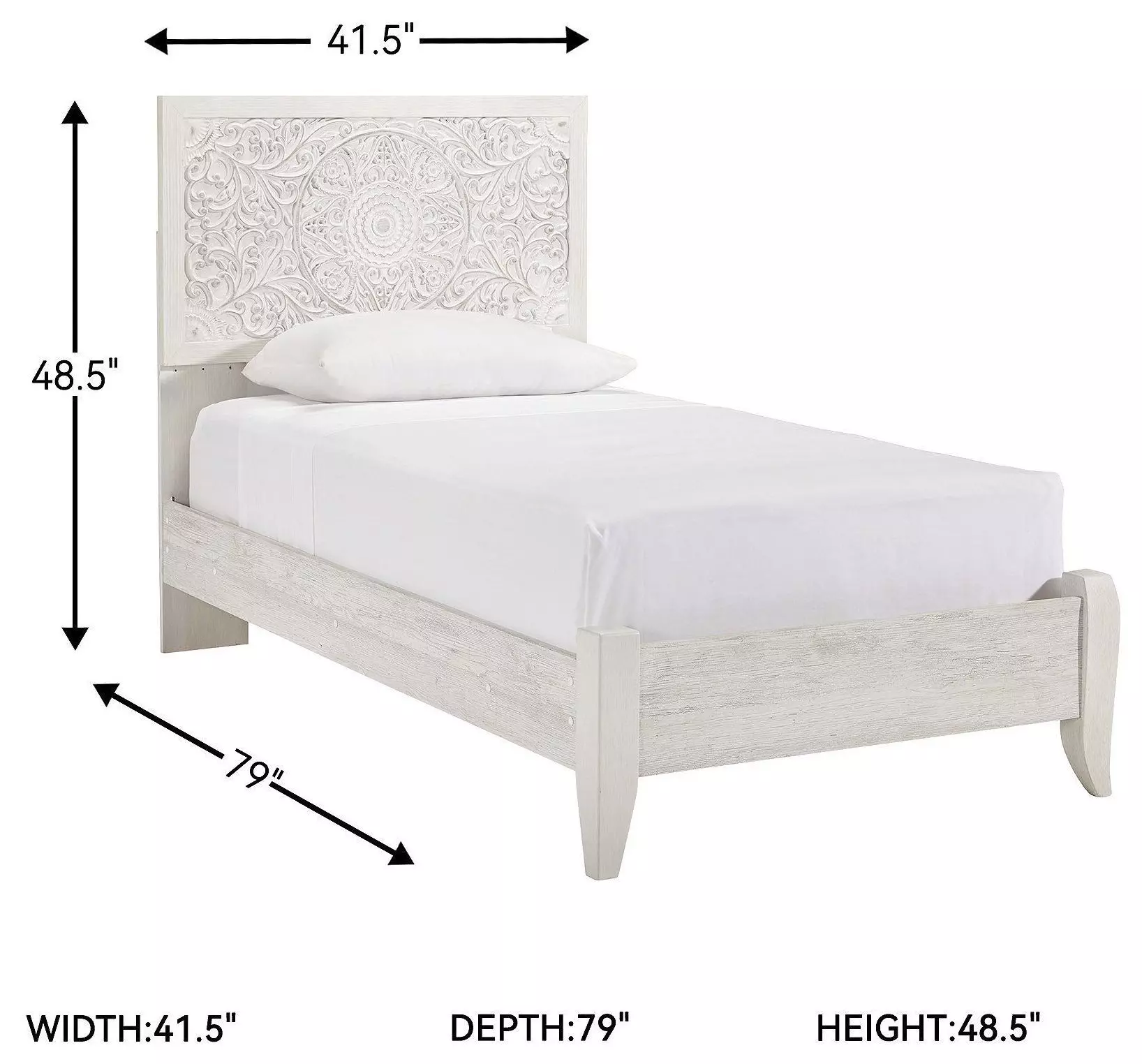 Paxberry Whitewash Twin Panel Bed