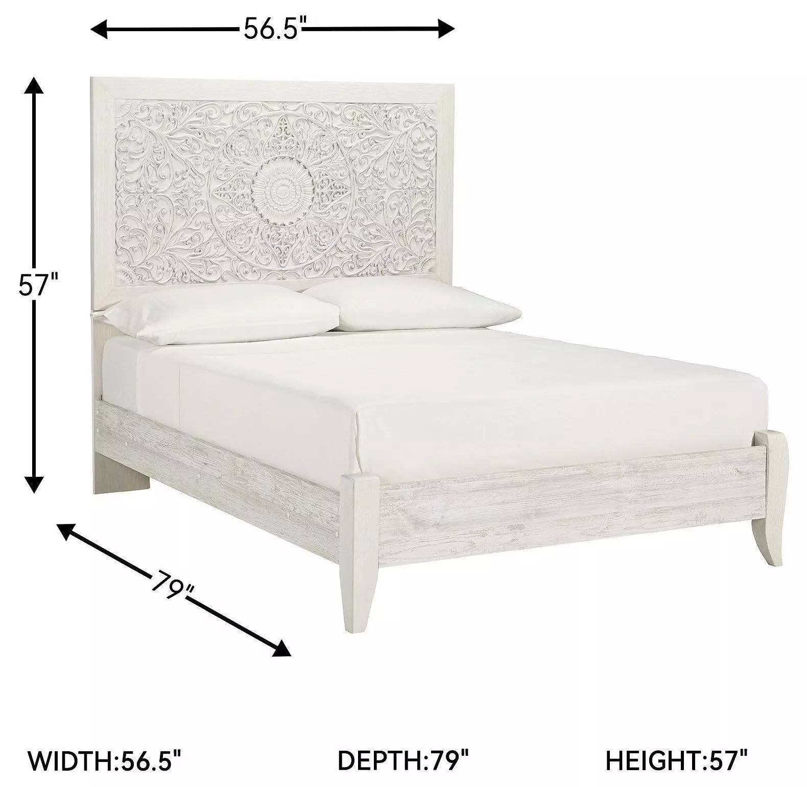 Paxberry Whitewash Full Panel Bed