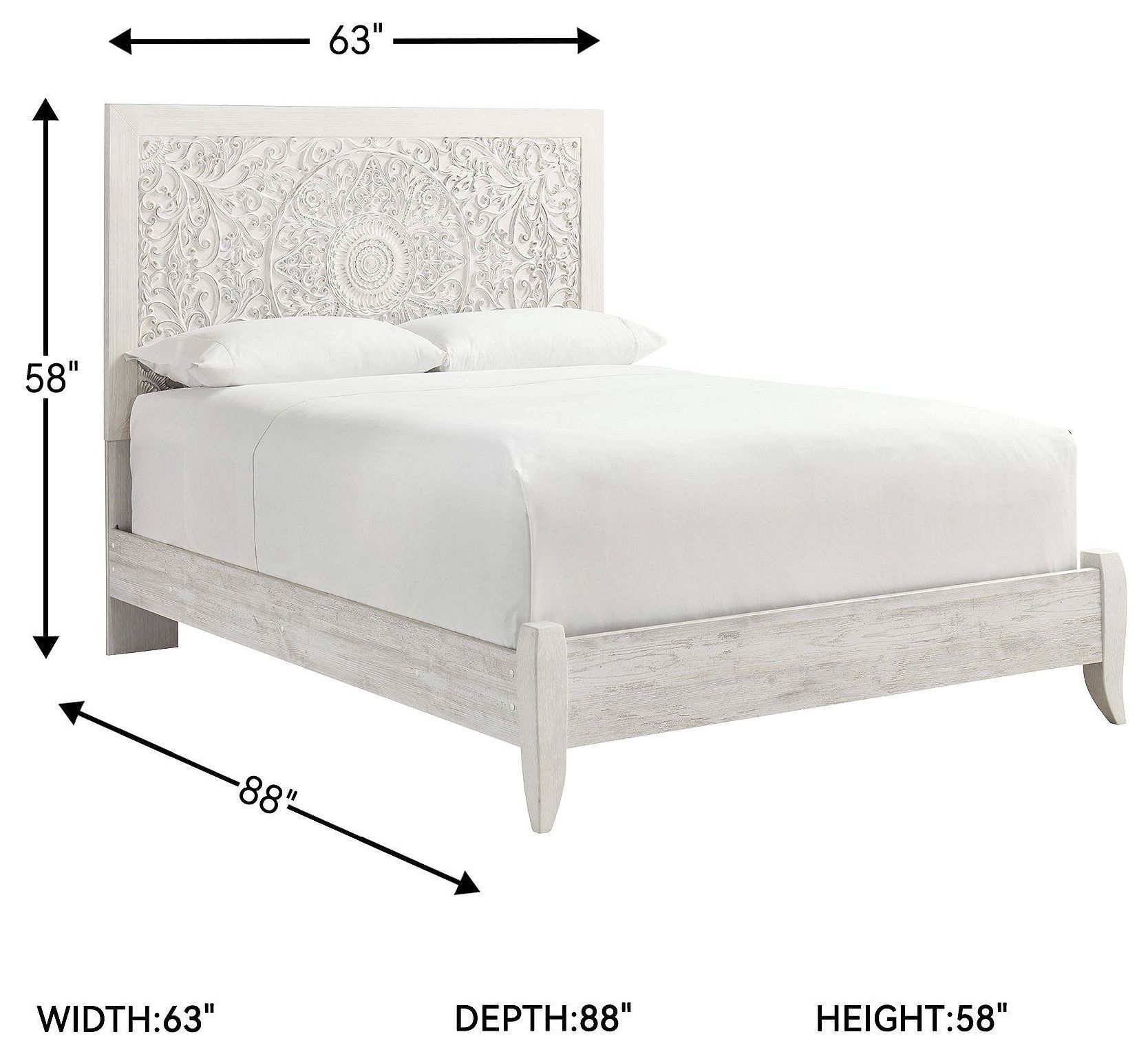 Paxberry Whitewash Queen Panel Bed