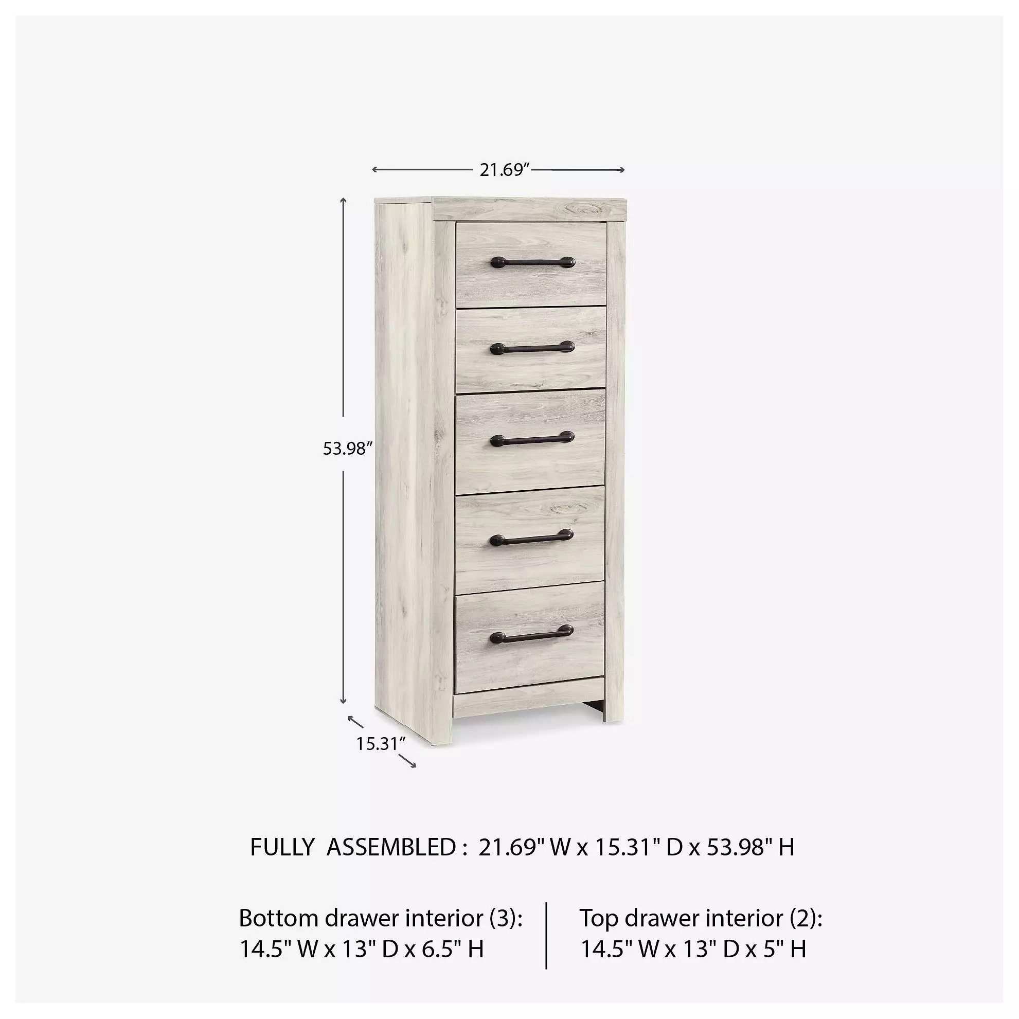 Cambeck Whitewash Narrow Drawer Chest