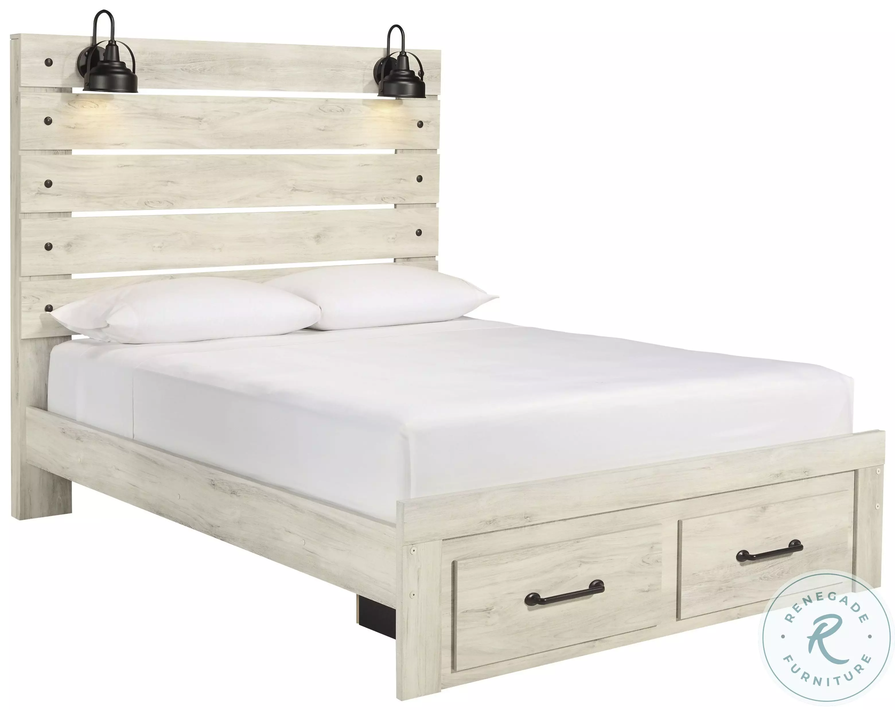 ゴメス Cambeck Whitewash Queen Panel Storage Bed From Home Gallery Stores