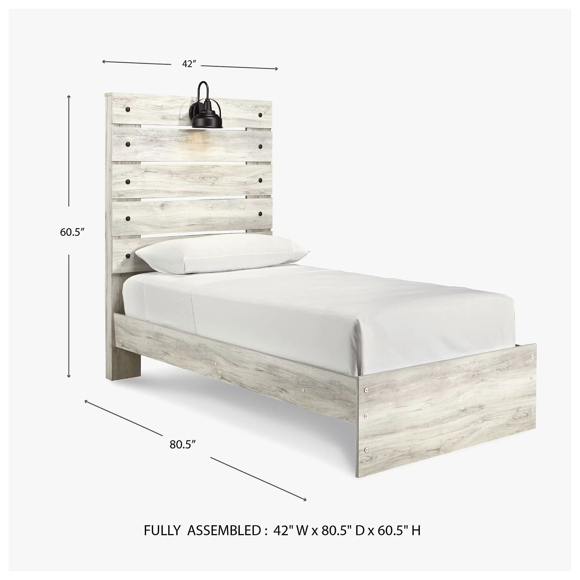 Cambeck Whitewash Twin Panel Bed